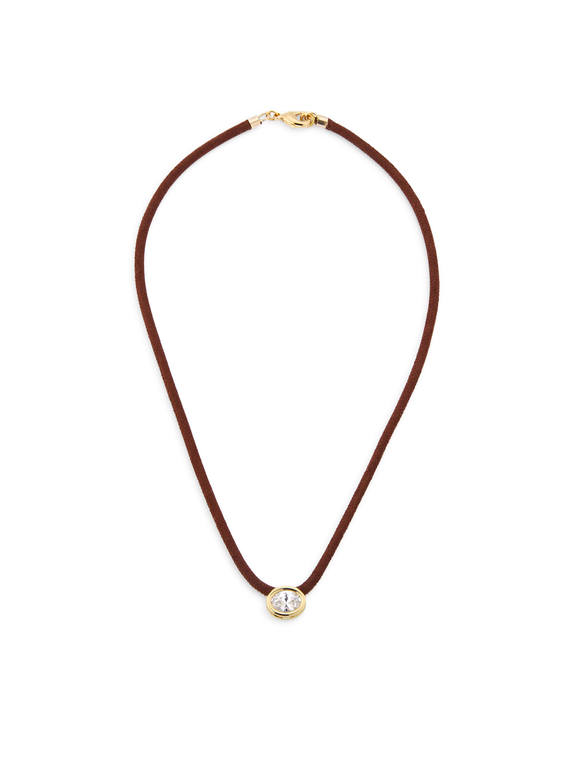 Shashi Women's Lasso 14K-Yellow-Gold Vermeil & Cubic Zirconia Pendant Necklace - Gold