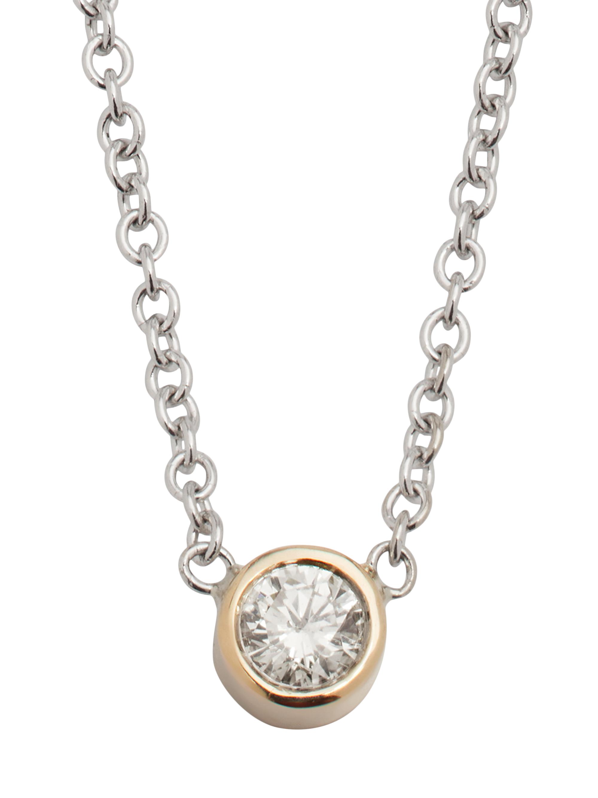 Zoe Lev Jewelry Women's 14K White & Rose Gold & 0.10 TCW Diamond Necklace - Silver
