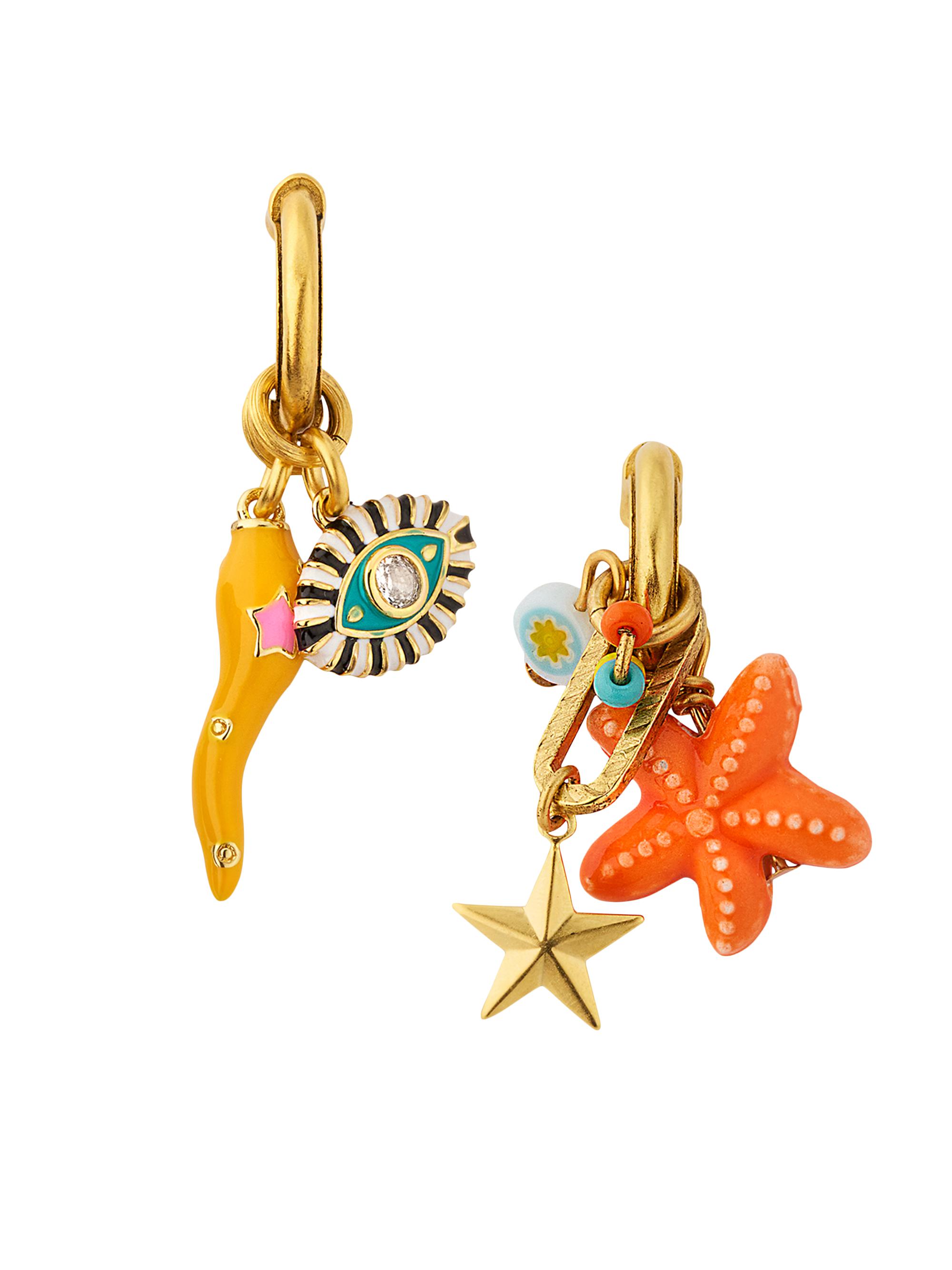 Elizabeth Cole Women's Staryu Goldtone, Crystal, Porcelain & Acrylic Drop Earrings