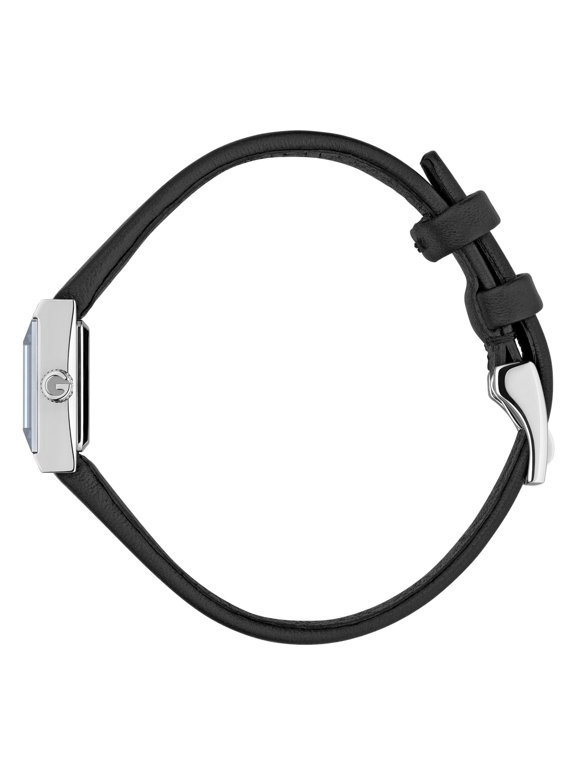 Gucci G-Frame Stainless Steel, 0.008 TCW Diamond & Leather Strap