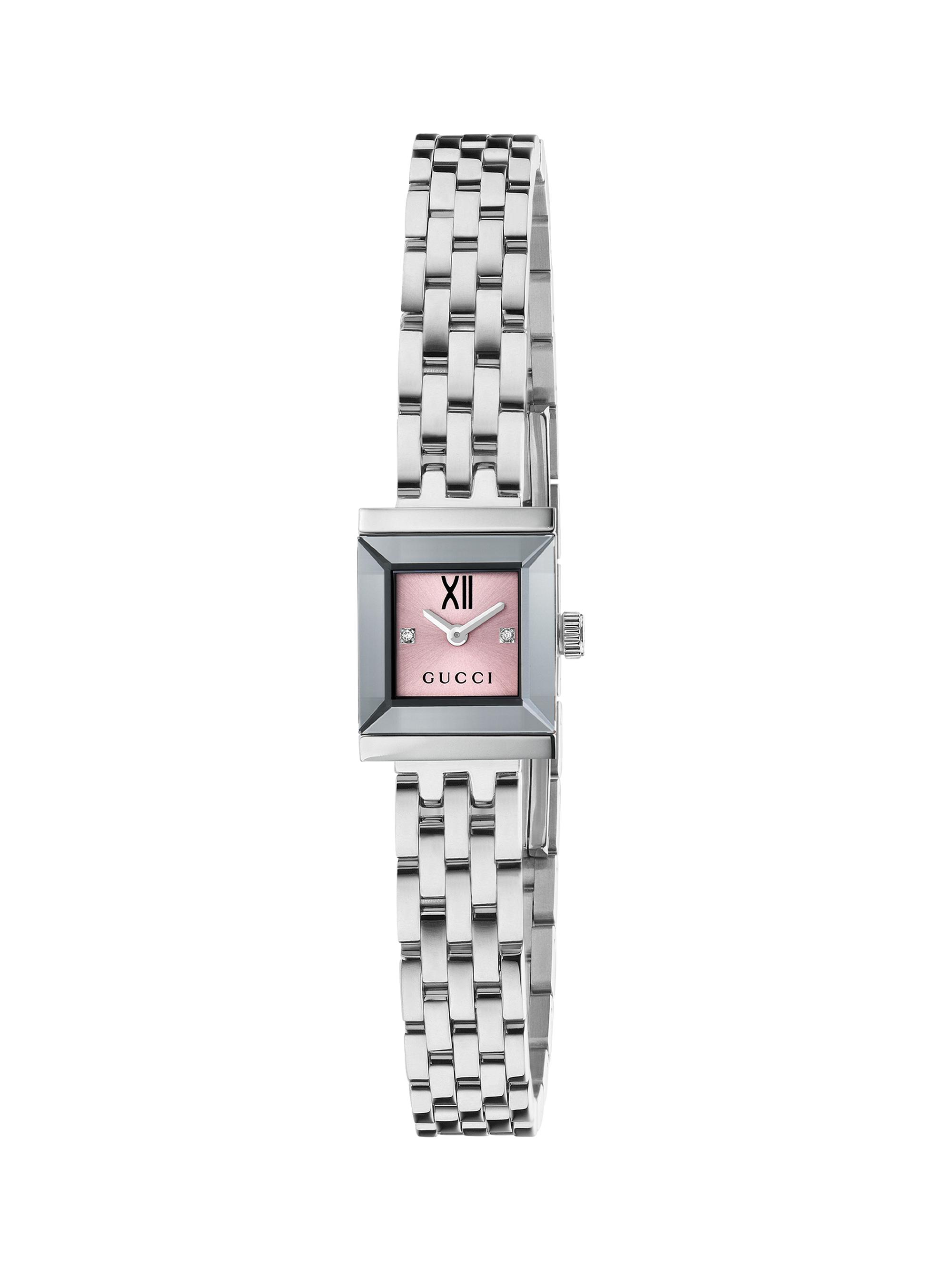 Gucci G-Frame Stainless Steel, 0.008 TCW Diamond Bracelet Watch