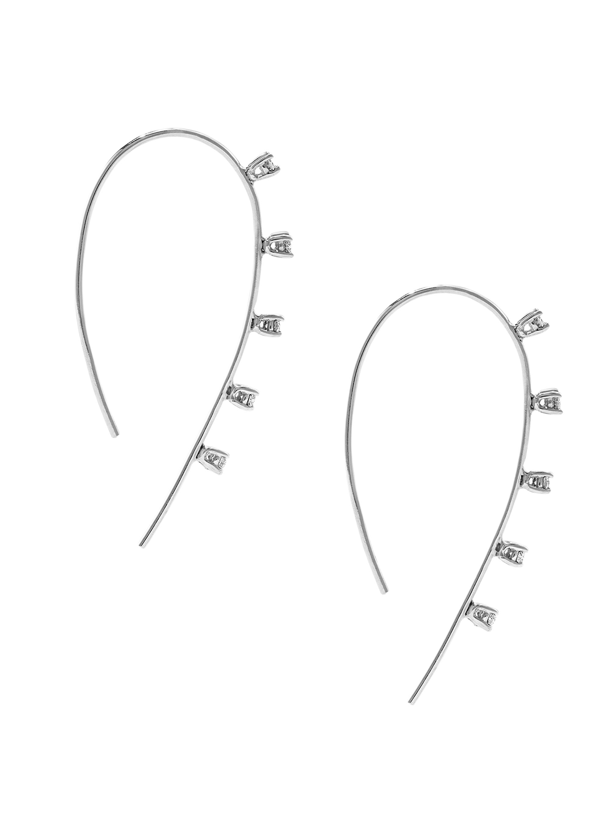 Lana Women's 14K White Gold & 0.22 TCW Diamond Hoop Earrings - White Gold
