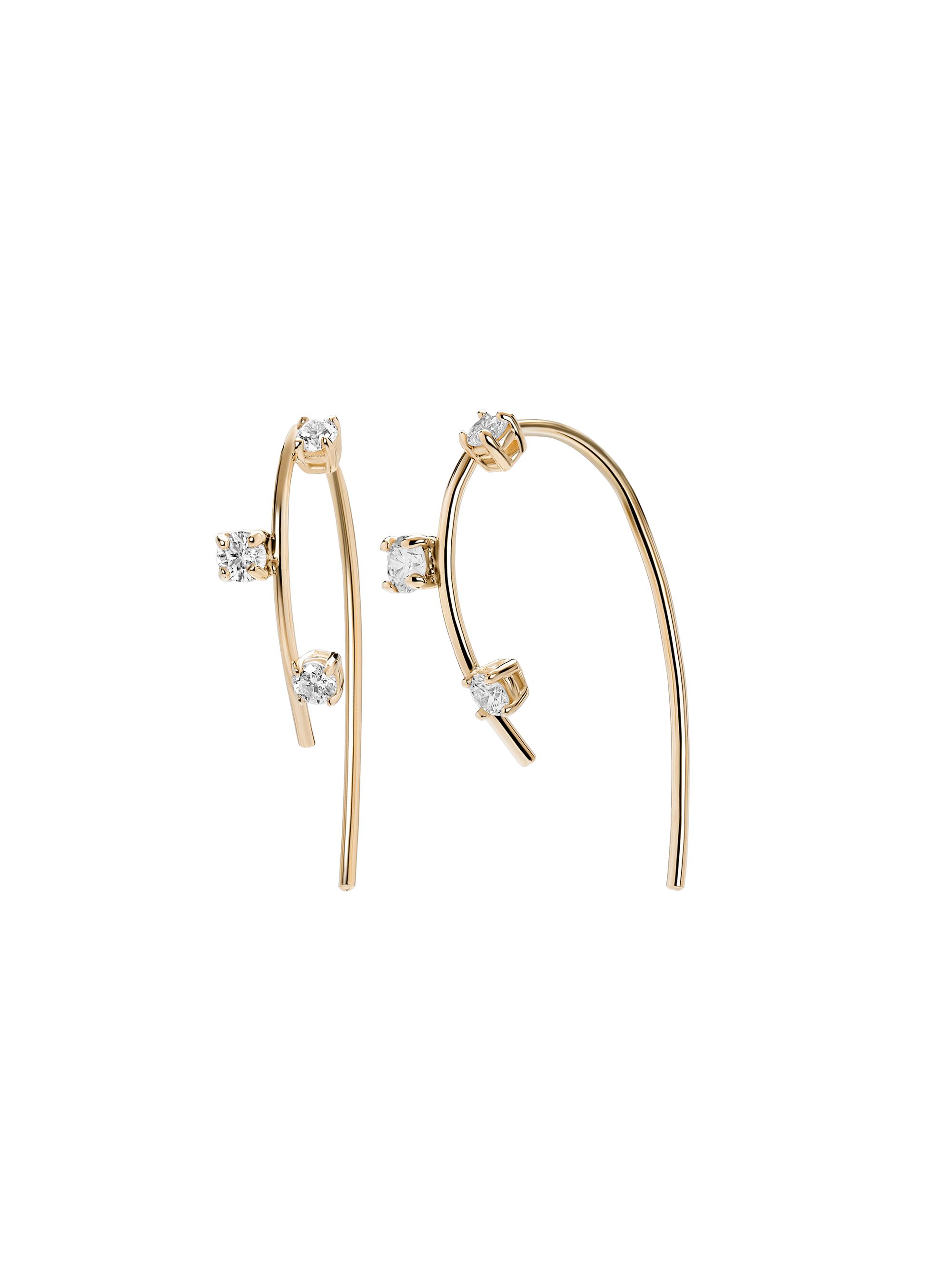 Lana Women's Mini Solo 14K Yellow Gold & 0.15 TCW Diamond Threader Earrings - Yellow Gold