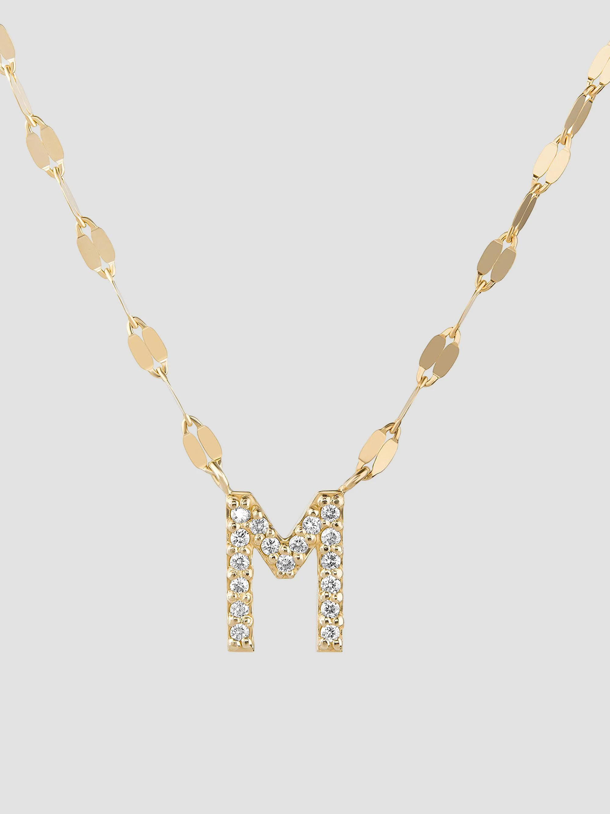 Lana Women's 14K Yellow Gold & 0.06 TCW Diamond Initial Pendant Necklace - Initial M