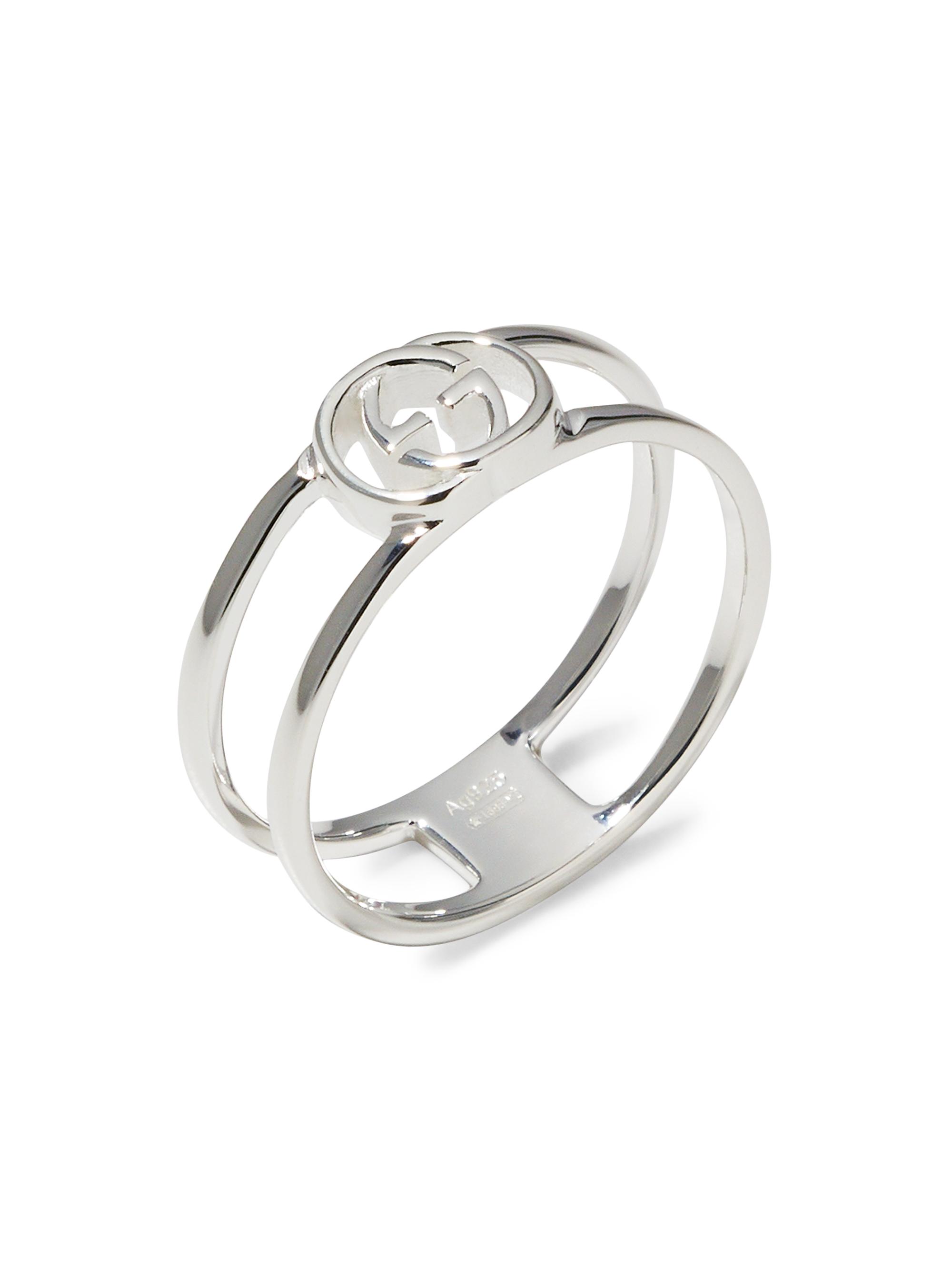 Gucci Women's Interlocking-G Sterling Silver Open Ring - Silver