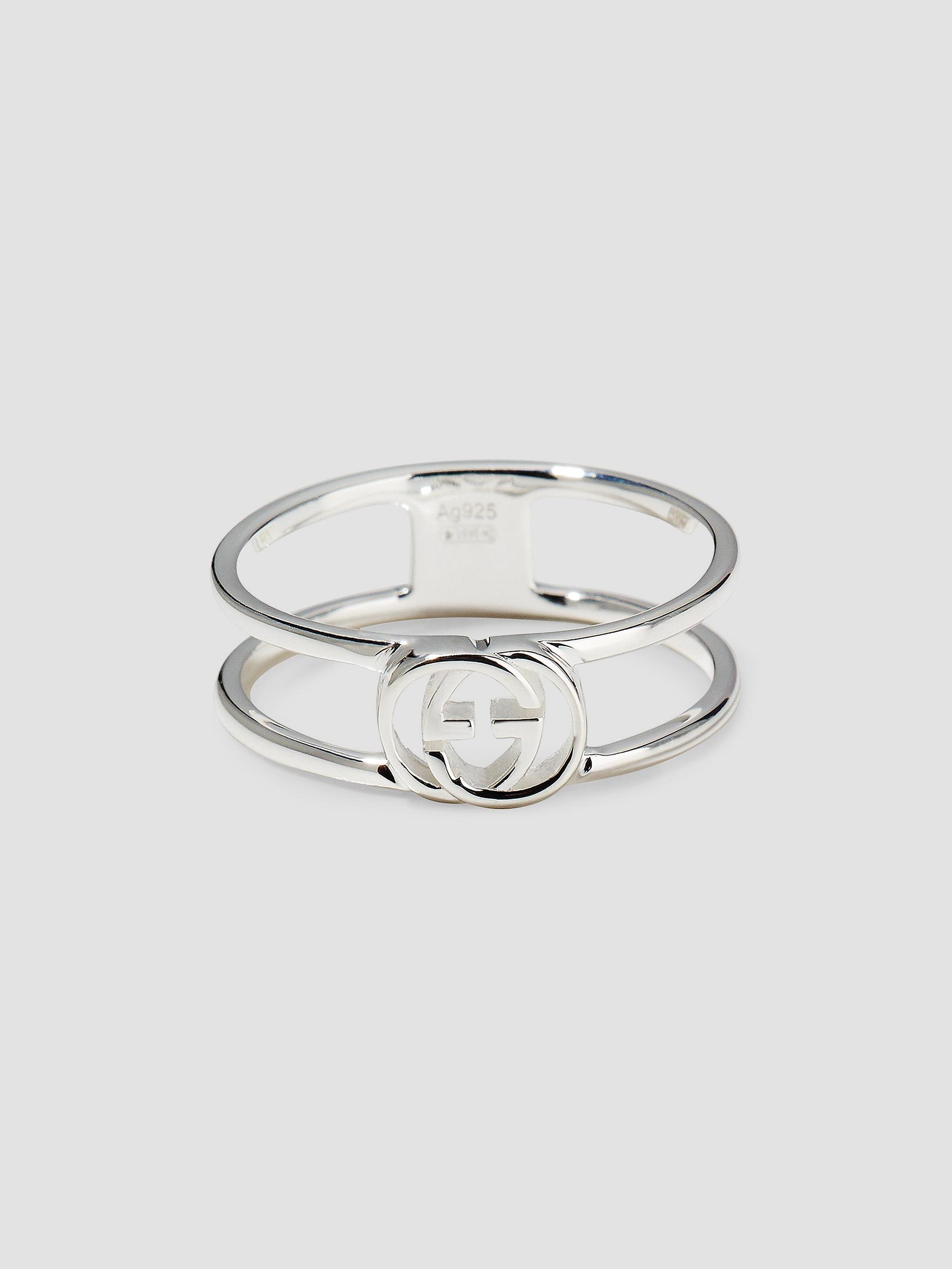 Gucci Interlocking-G Sterling Silver Open Ring | Saks Fifth Avenue