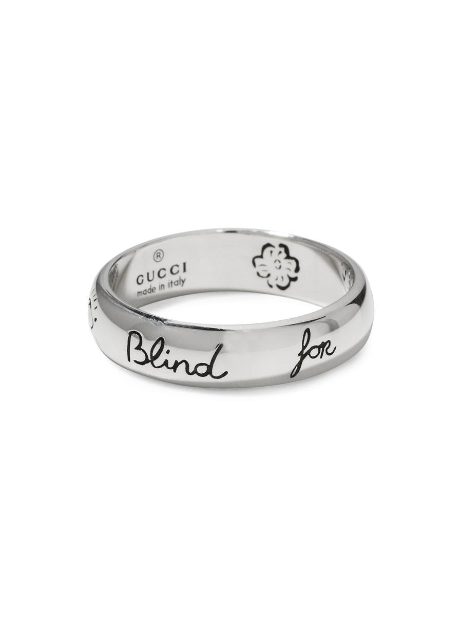 gucci blind for loveリング　グッチ Gucci Blind for Love Sterling Silver Band Ring | Saks Fifth Avenue