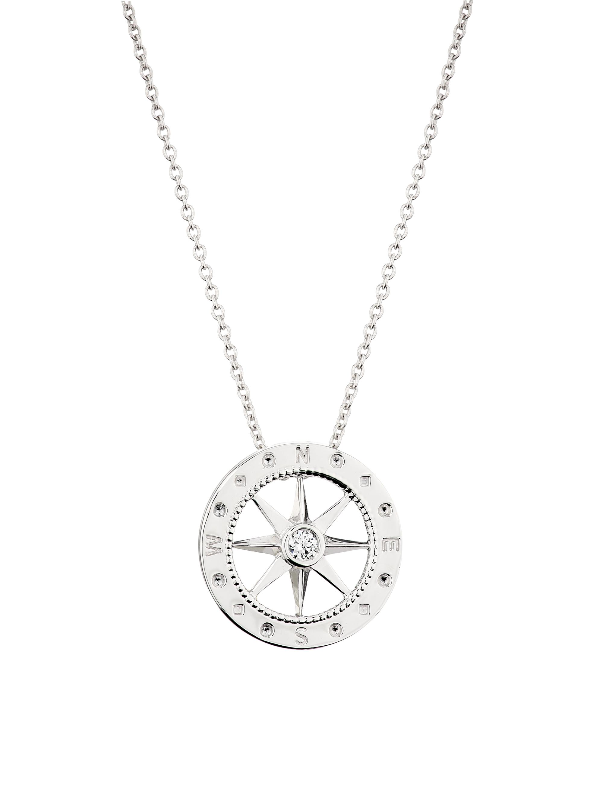 Roberto Coin Women's 18K Yellow Gold & 0.03 TCW Diamond Compass Pendant Necklace - White Gold