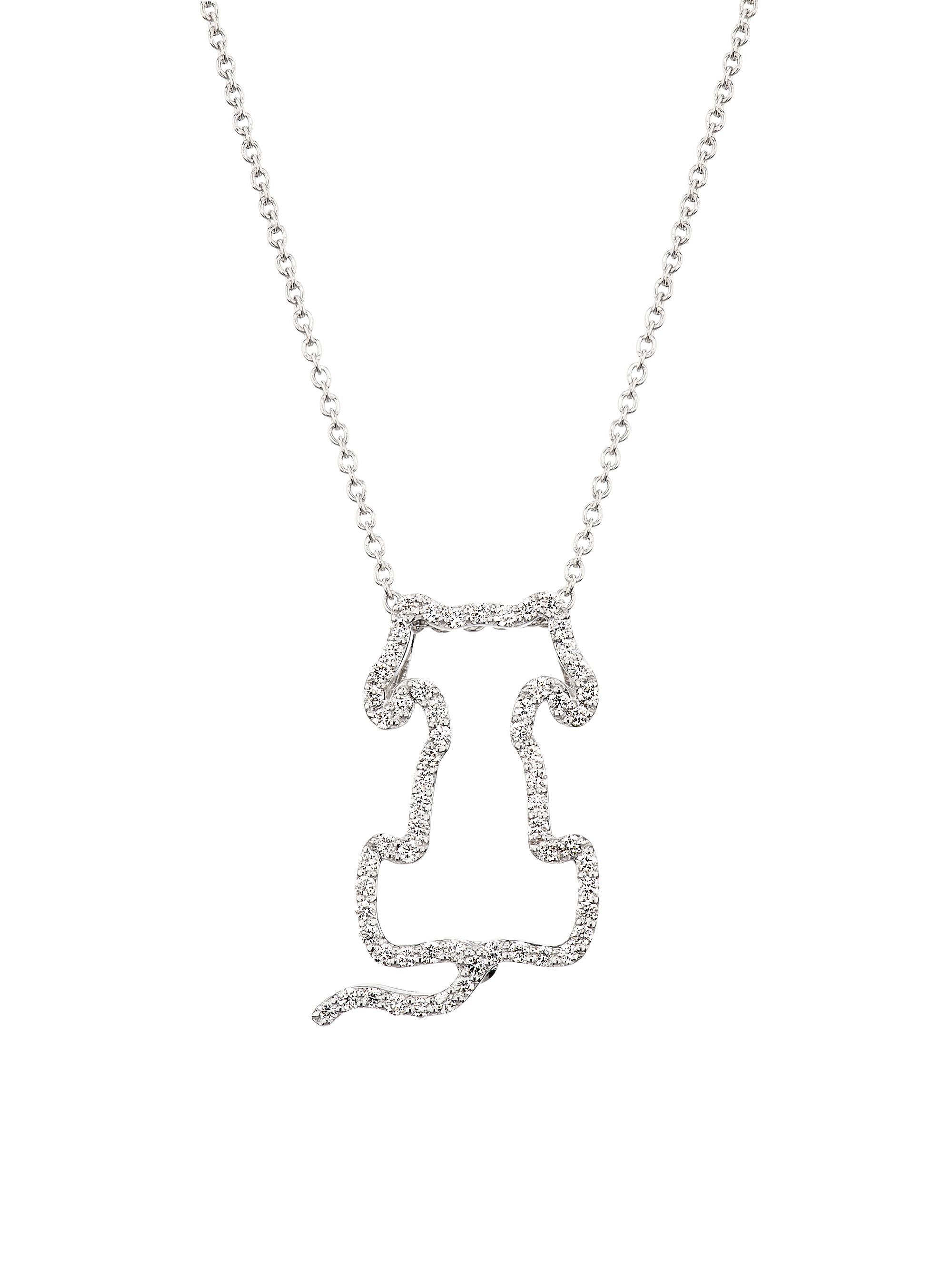 Roberto Coin Women's Tiny Treasures 18K White Gold & 0.24 TCW Diamond Dog Pendant Necklace - White Gold