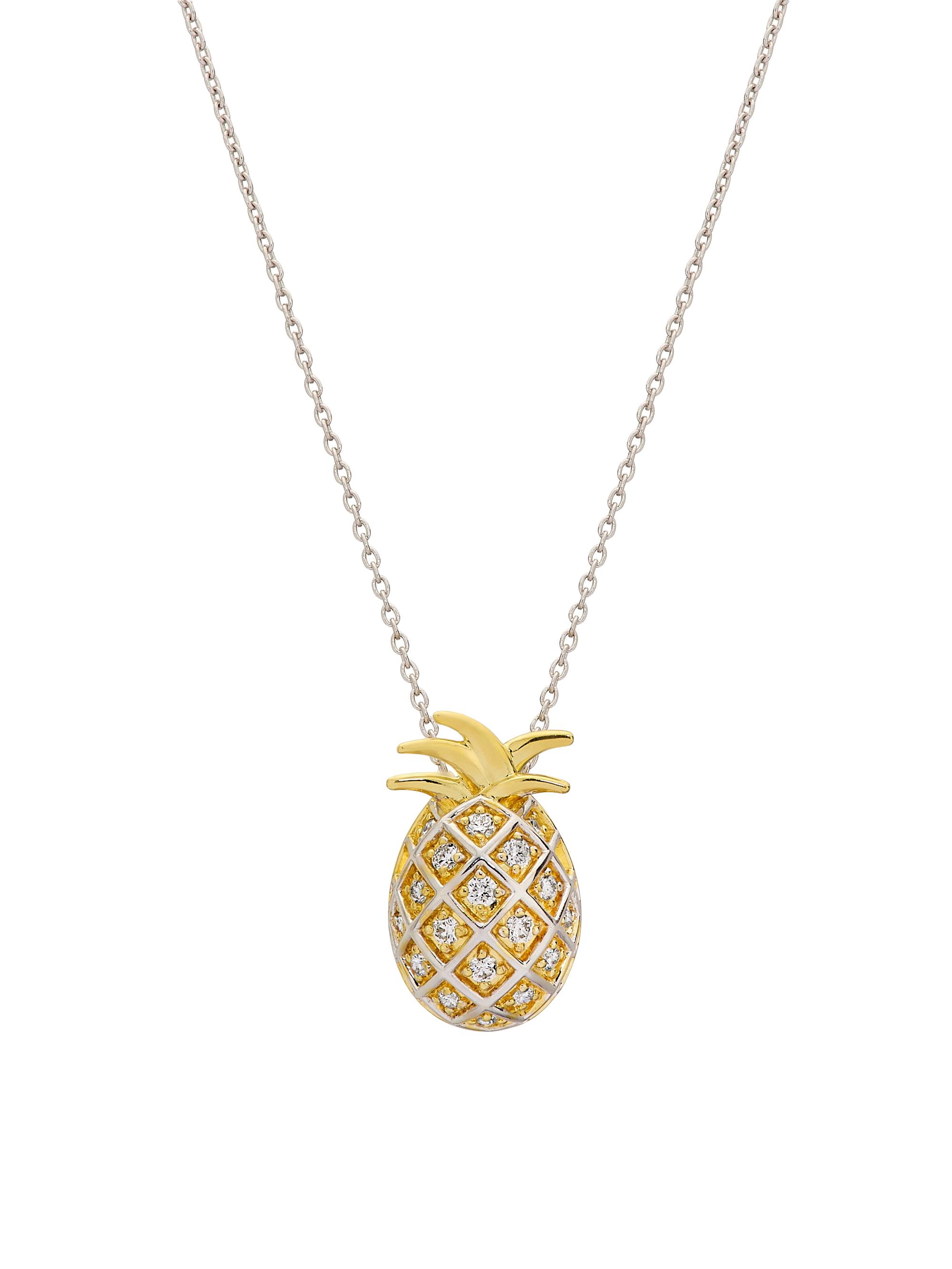 Roberto Coin Women's Tiny Treasures Two-Tone 18K Gold & 0.21 TCW Diamond Pineapple Pendant Necklace - Yellow Gold