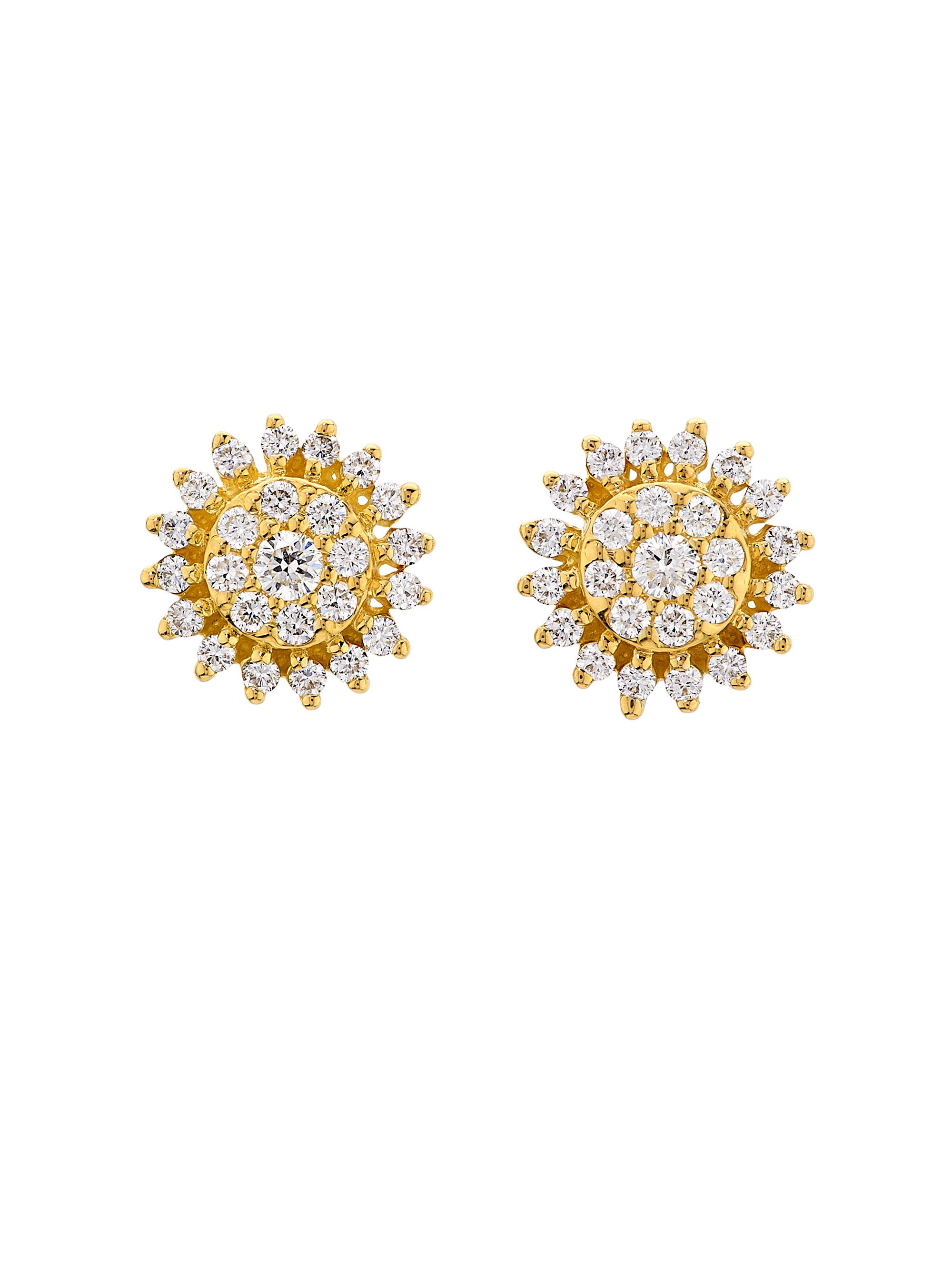 Roberto Coin Women's 18K Yellow Gold & 0.35 TCW Diamond Starburst Stud Earrings - Yellow Gold