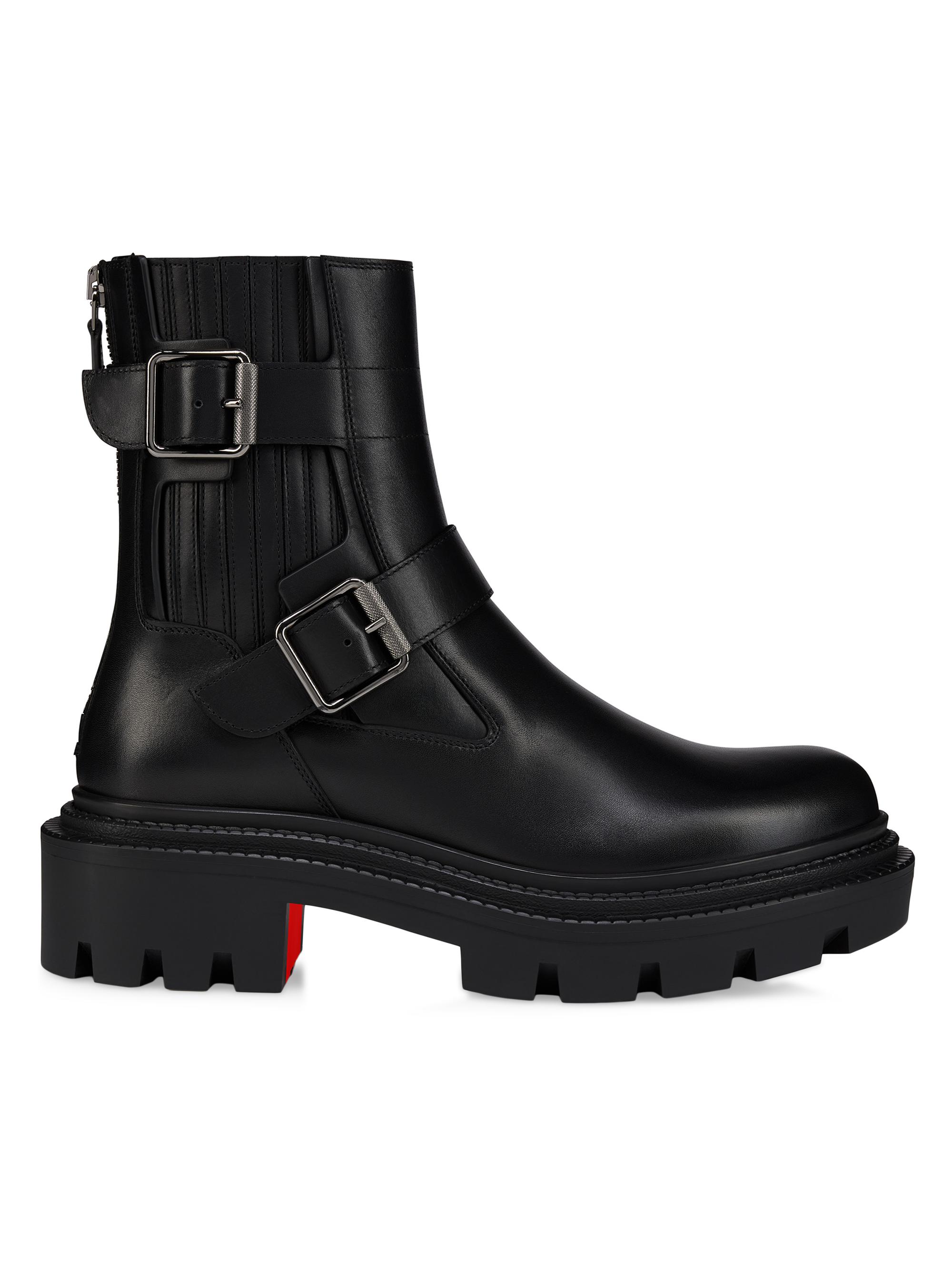 Christian Louboutin Booty Lock 70MM Leather Boots | Saks Fifth Avenue