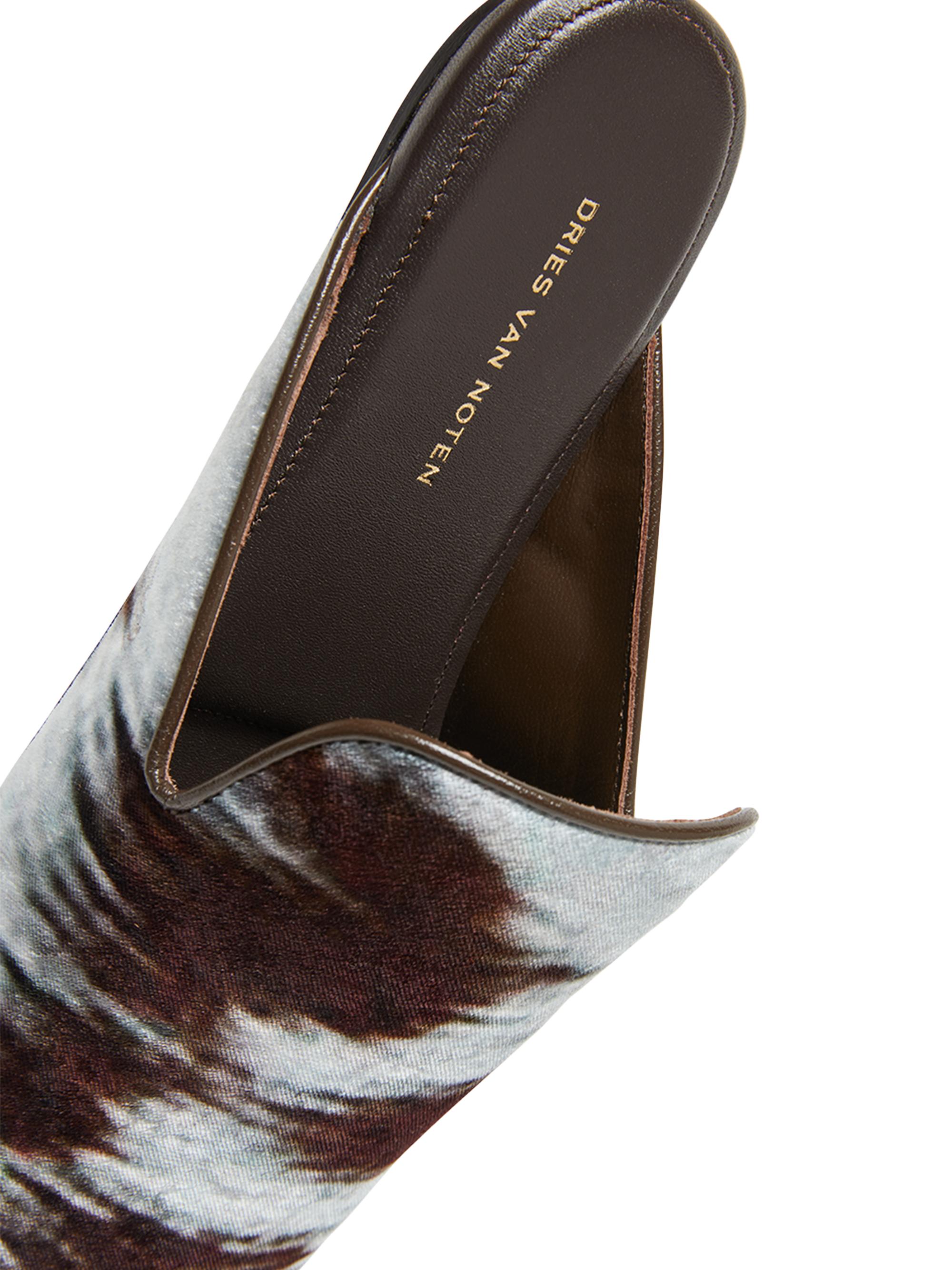 Dries Van Noten Printed Satin & Leather Mules | Saks Fifth Avenue