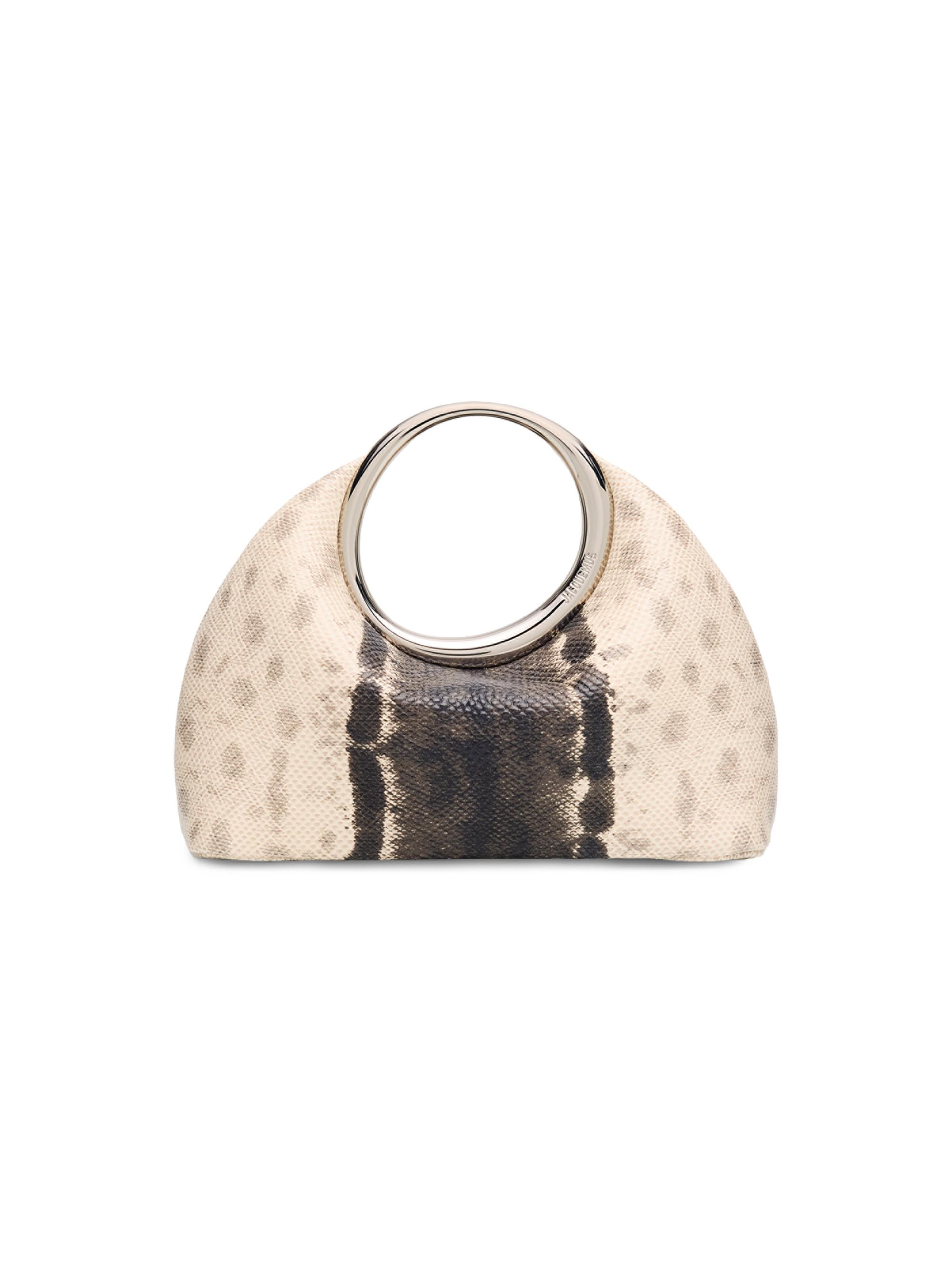 Jacquemus Women's Le Petit Calino Snake-Embossed Leather Top Handle Bag - Beige