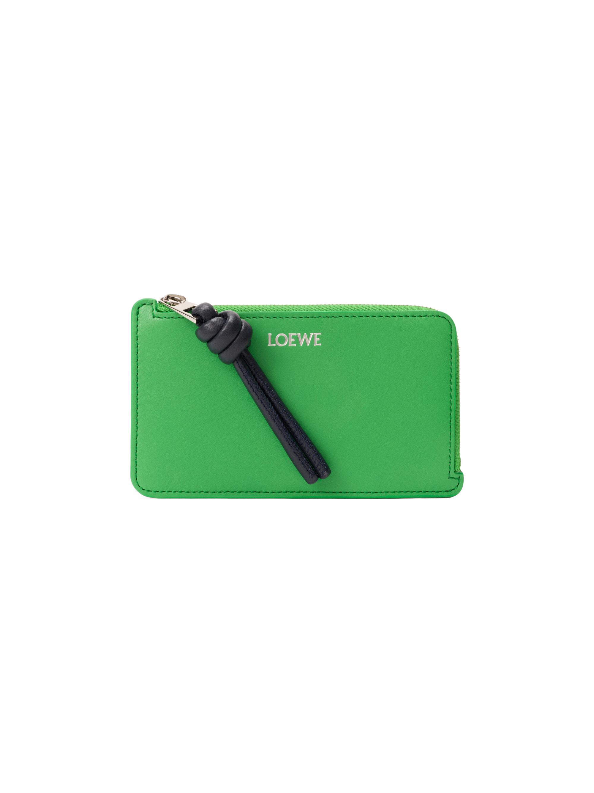 LOEWE Women's Knot Coin Cardholder - Clover Green Deep Navy - Women's Clothing