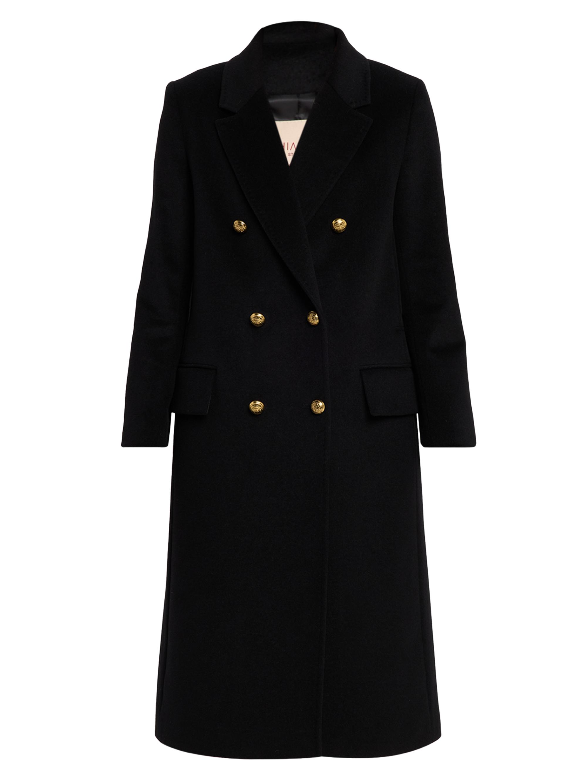 Chiarulli Women's Oriana Cashmere & Wool Double-Breasted Long Coat - Black