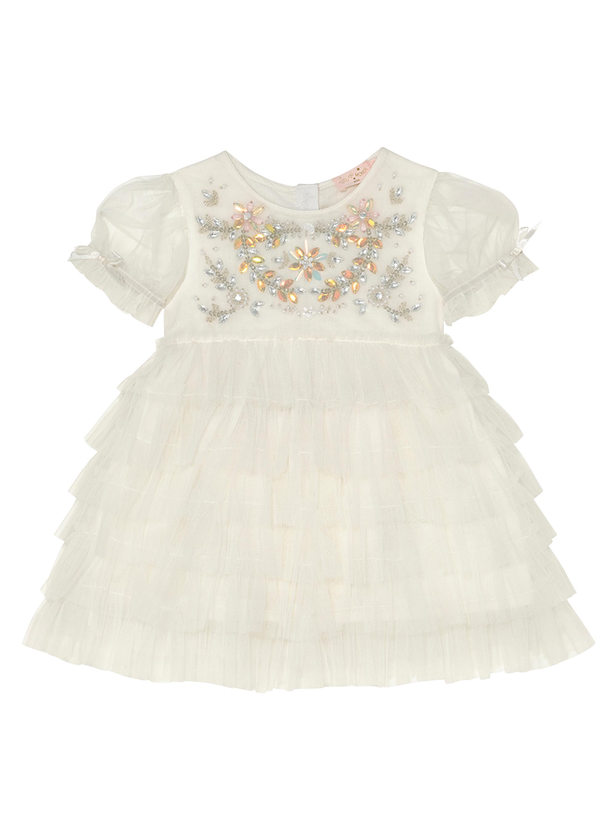 Tutu Du Monde Baby Girl's Bebe Rococo Tutu Dress - White 18 Months