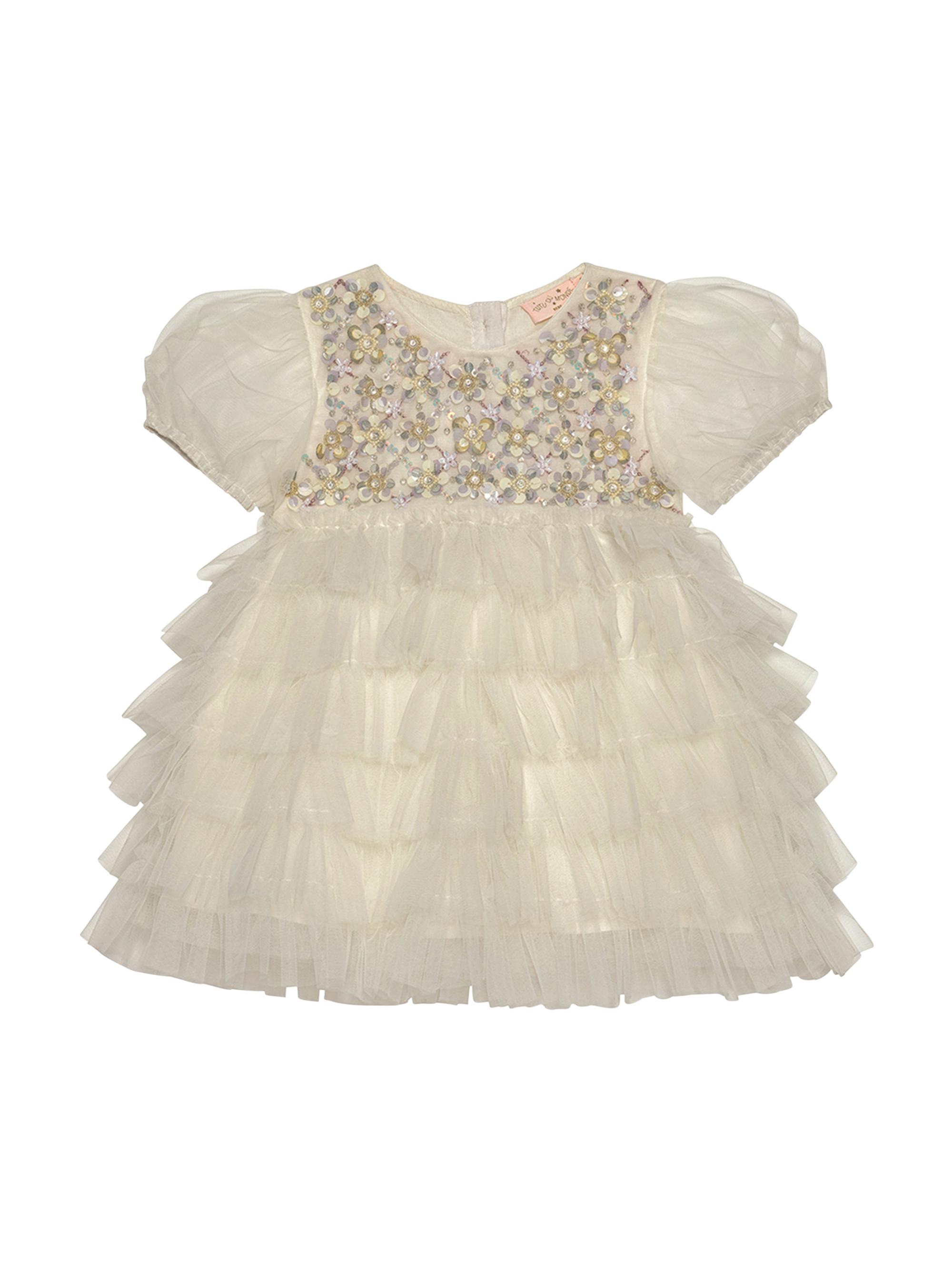 Tutu Du Monde Baby Girl's Bebe Meadow Embellished Tulle Dress - White 18 Months