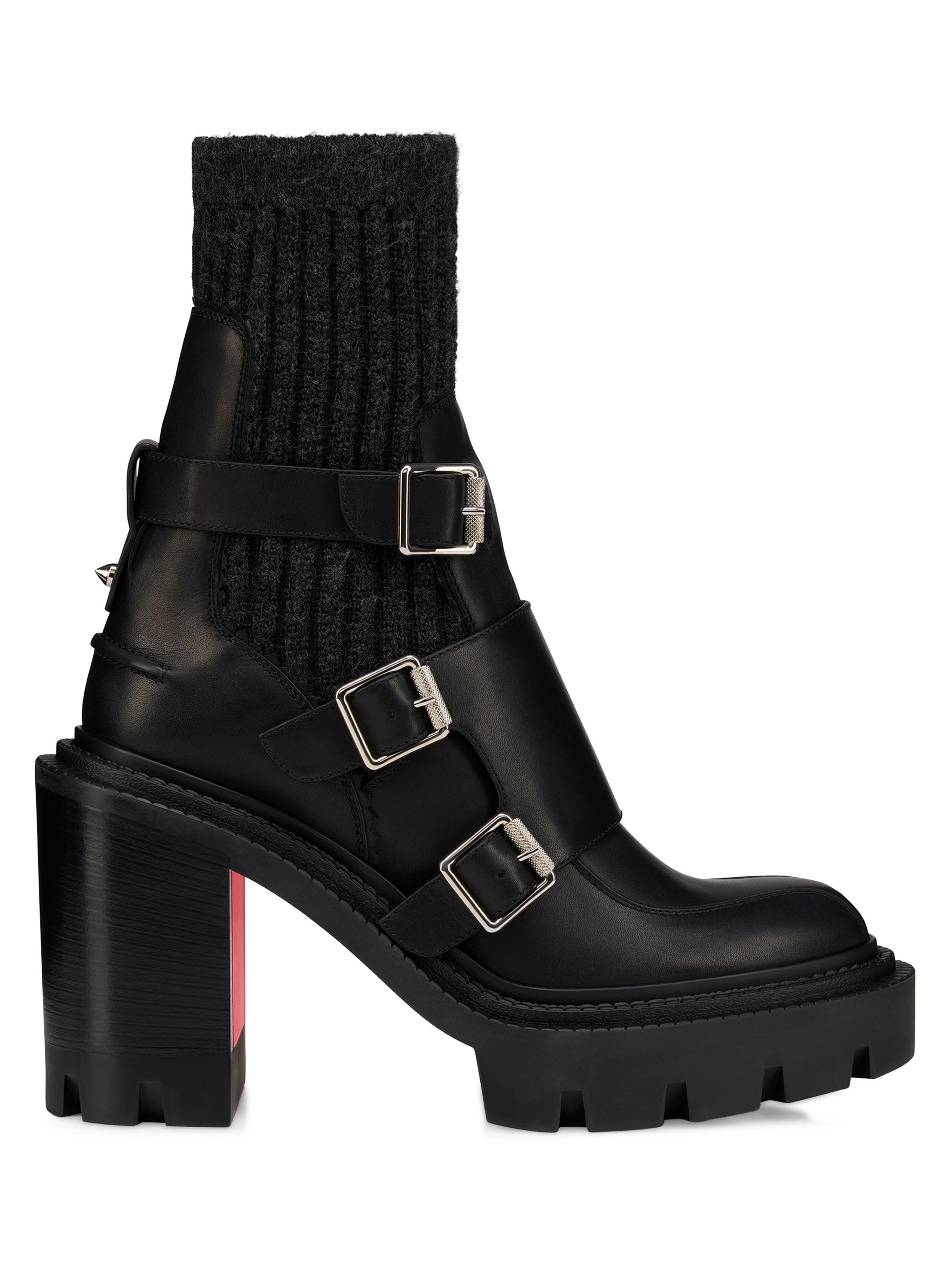 Christian Louboutin Booty Lock 70MM Leather Boots | Saks Fifth Avenue