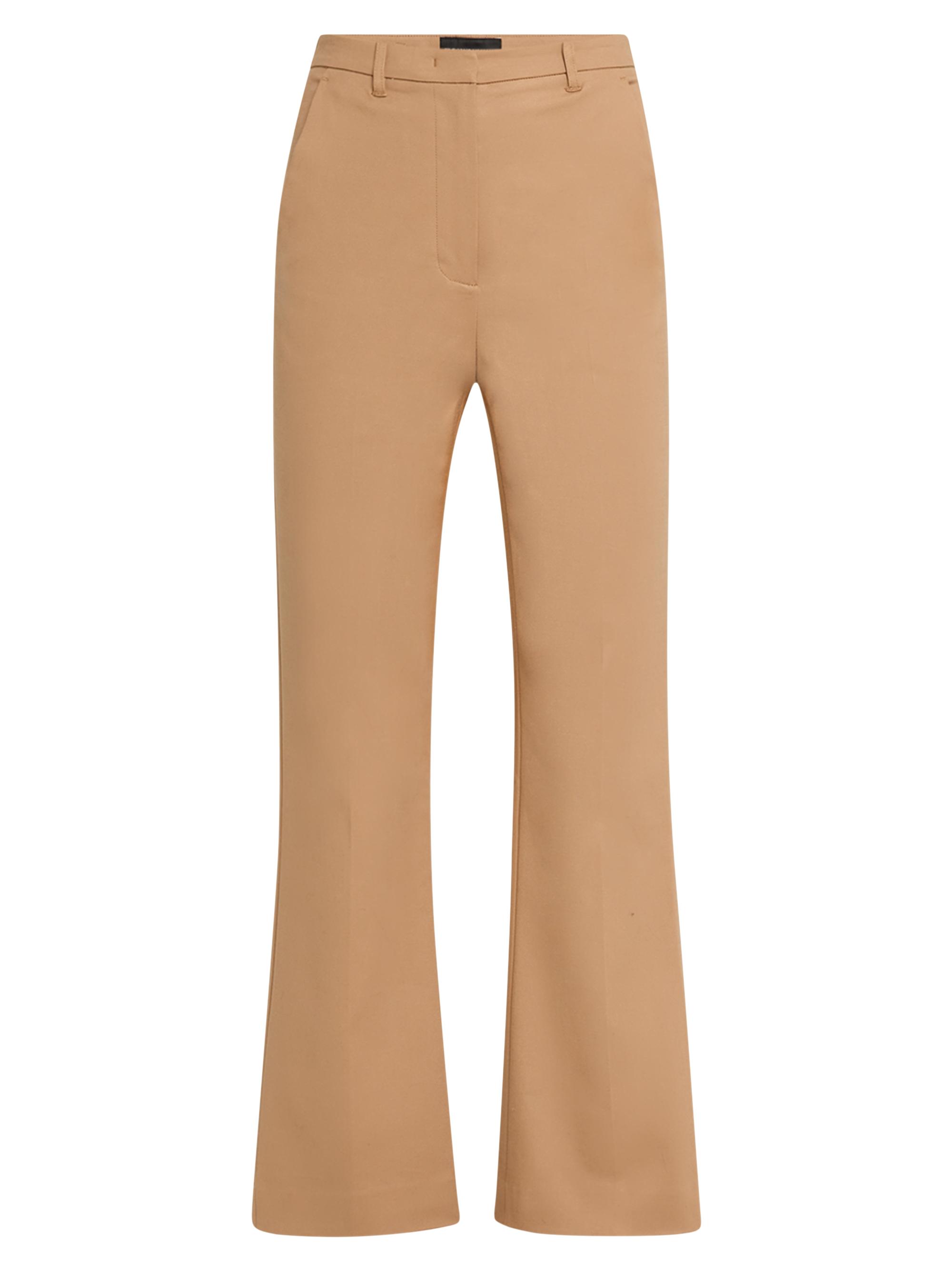 Emporio Armani Women's Cotton-Blend Flare Trousers - Camel
