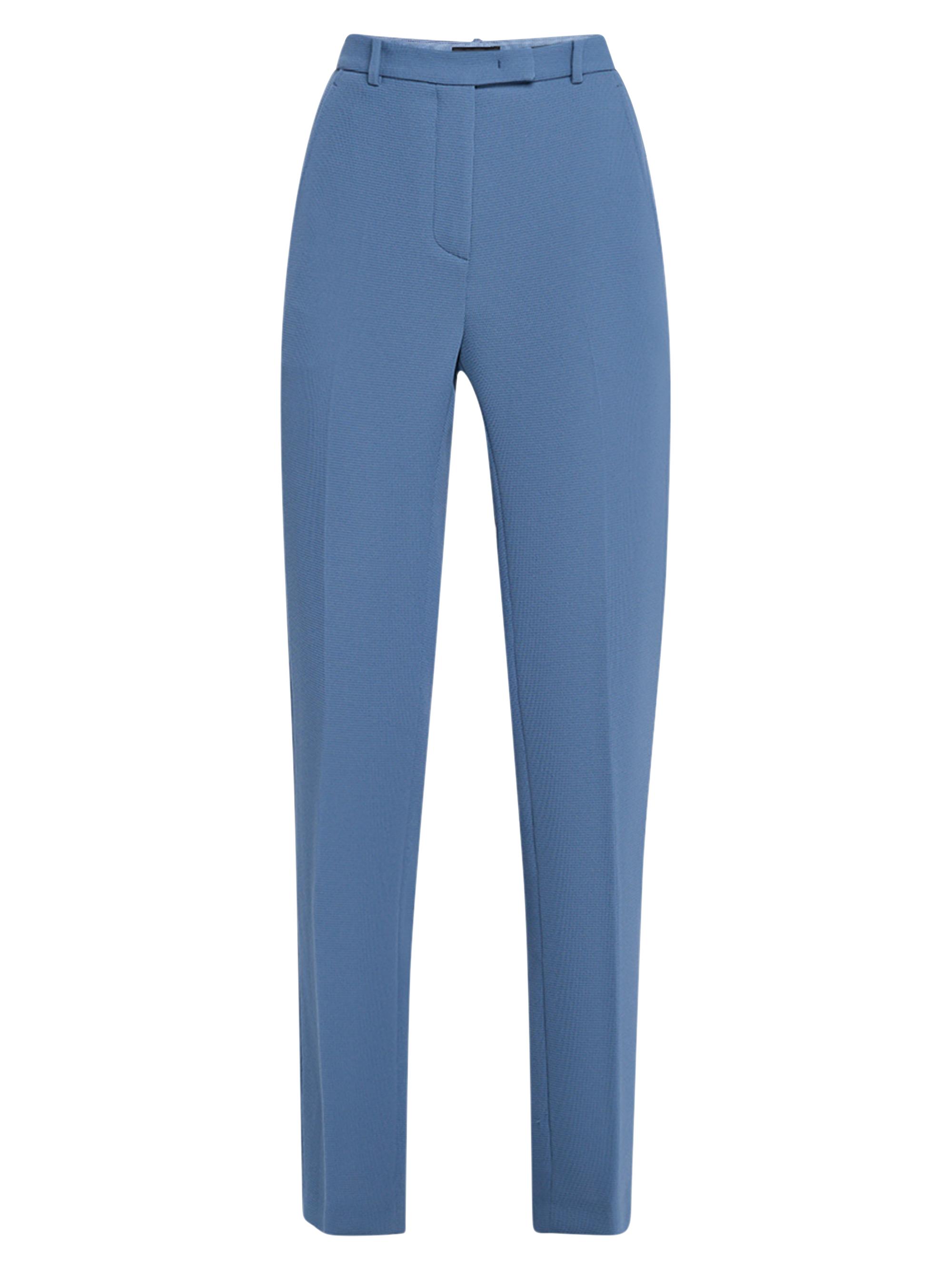 Emporio Armani Women's Cropped Slim-Fit Pique Trousers - Blue