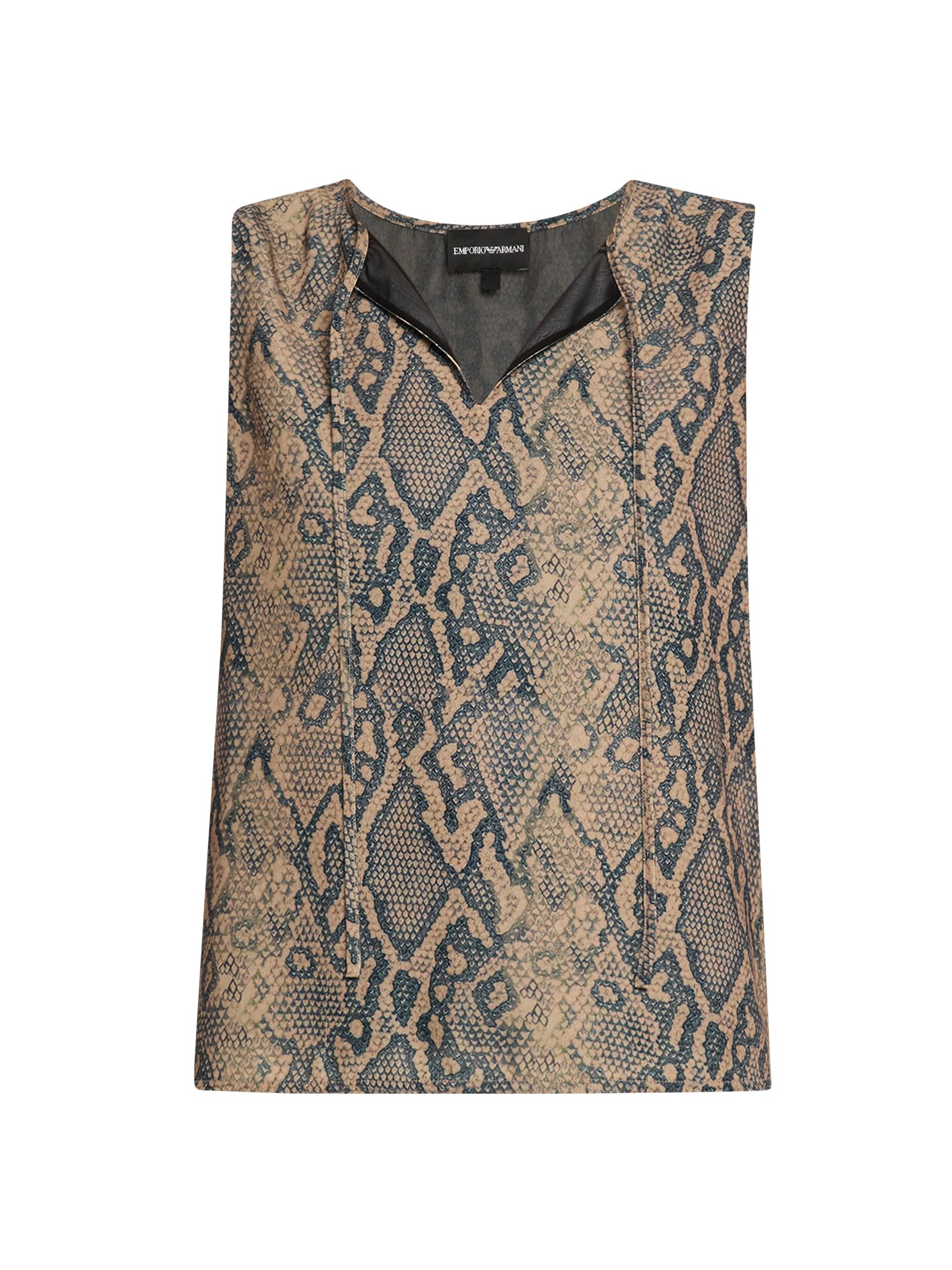 Emporio Armani Women's Snake Print Sleeveless Blouse - Snake