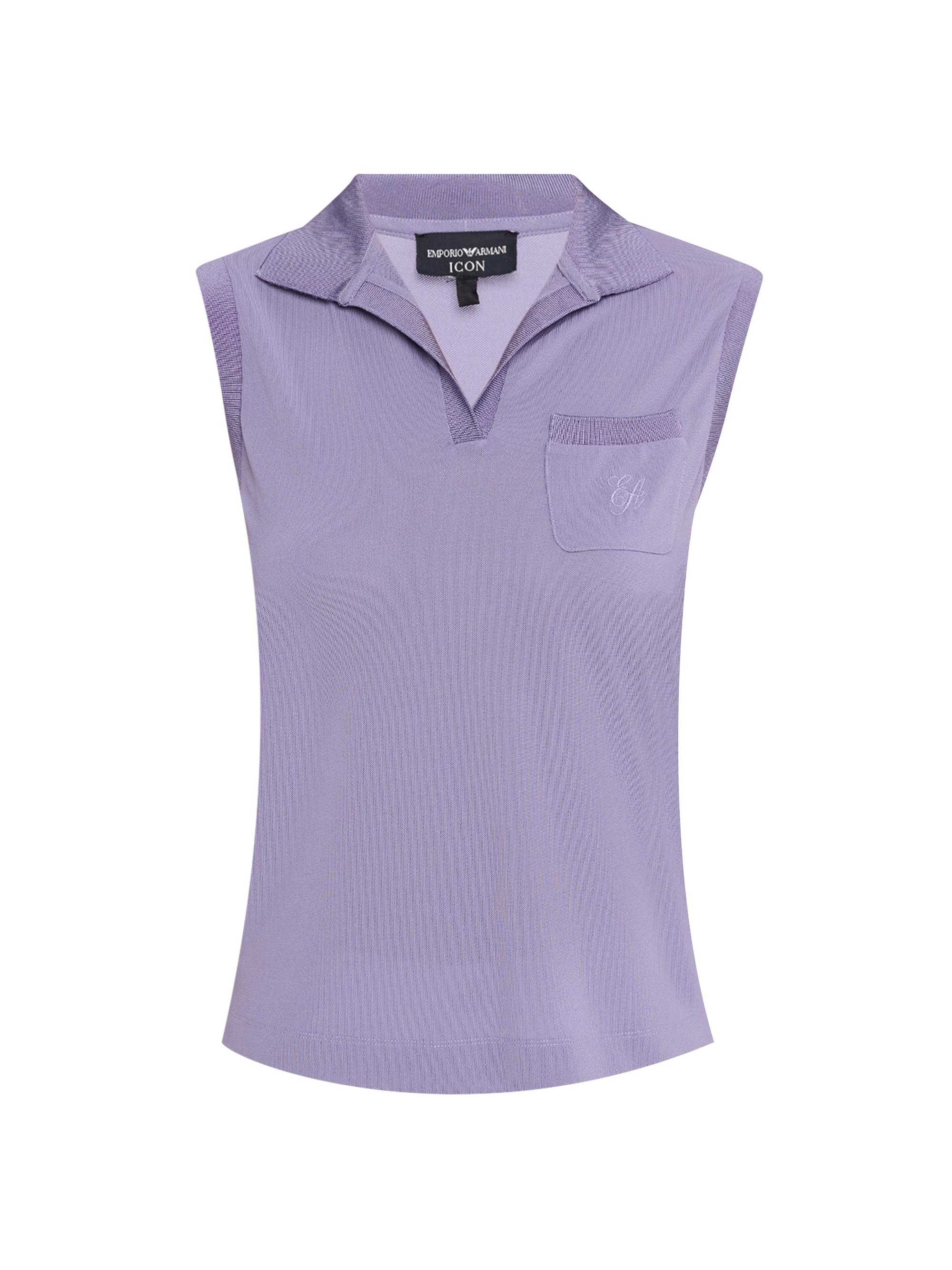 Emporio Armani Women's Sleeveless Pique Polo Top - Lilac