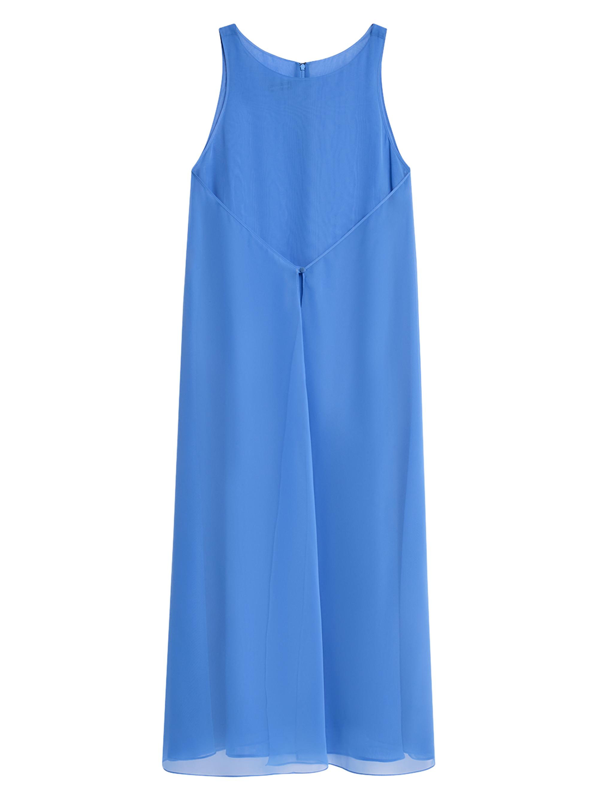 Emporio Armani Women's Sleeveless Techno Georgette Maxi Dress - Medium Blue