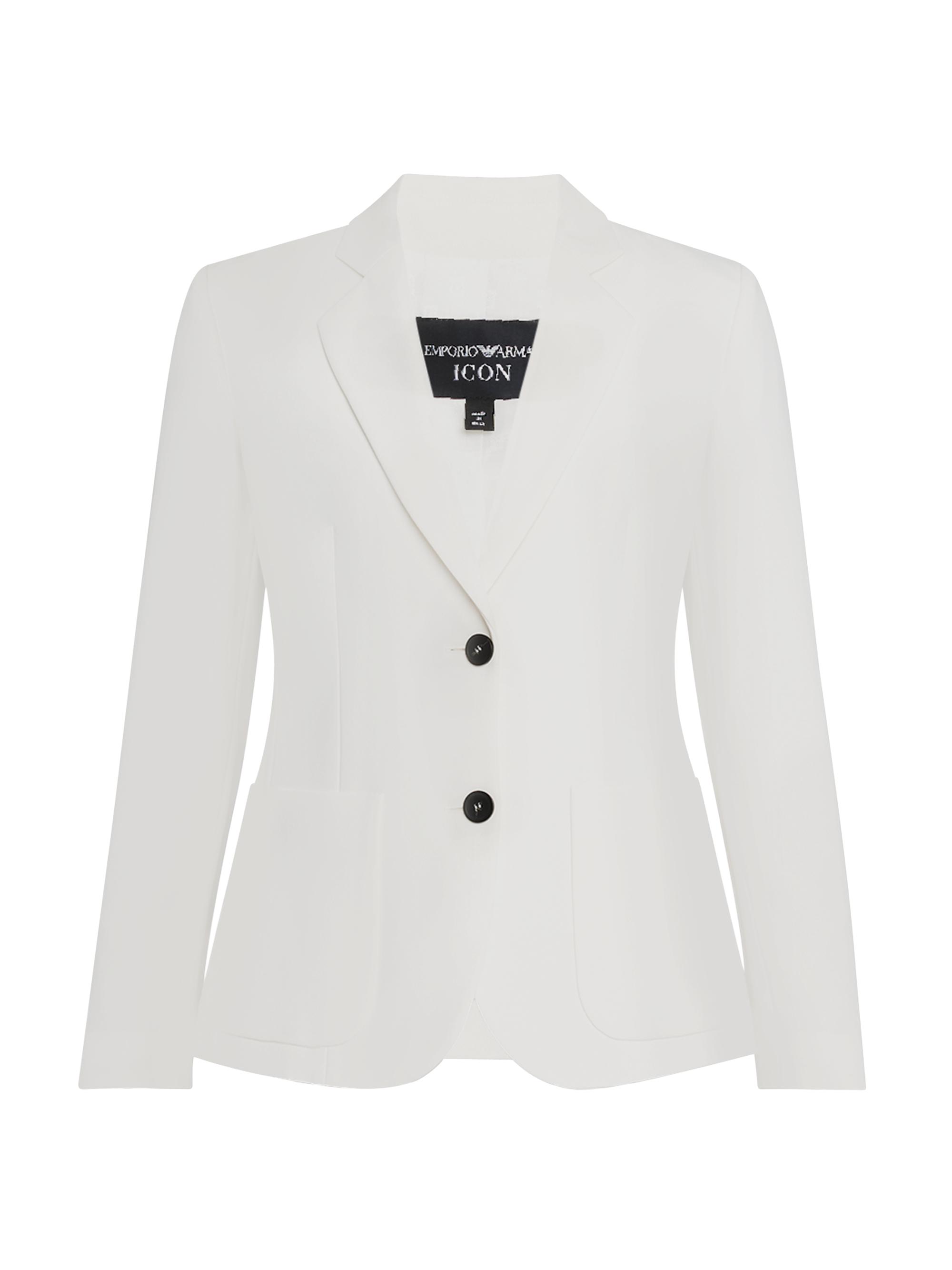 Emporio Armani Women's Single-Breasted Two-Button Blazer - White