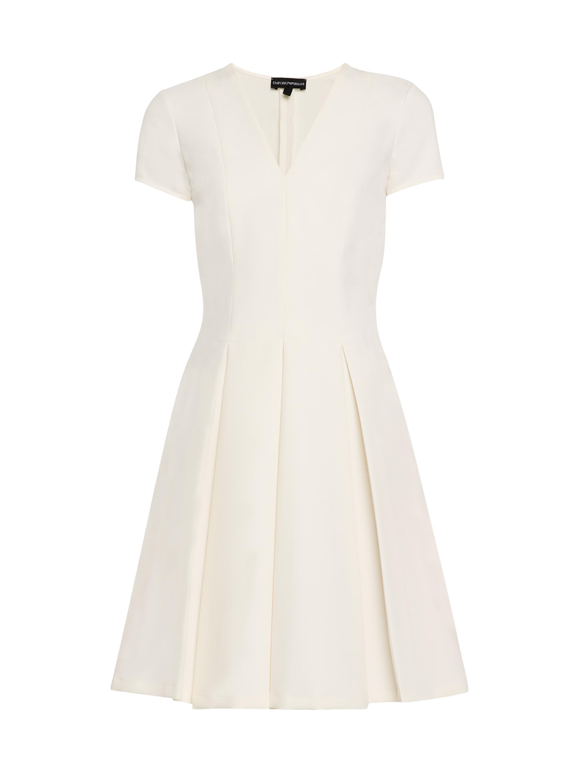 Emporio Armani Women's Emma Pleated V-Neck Minidress - White