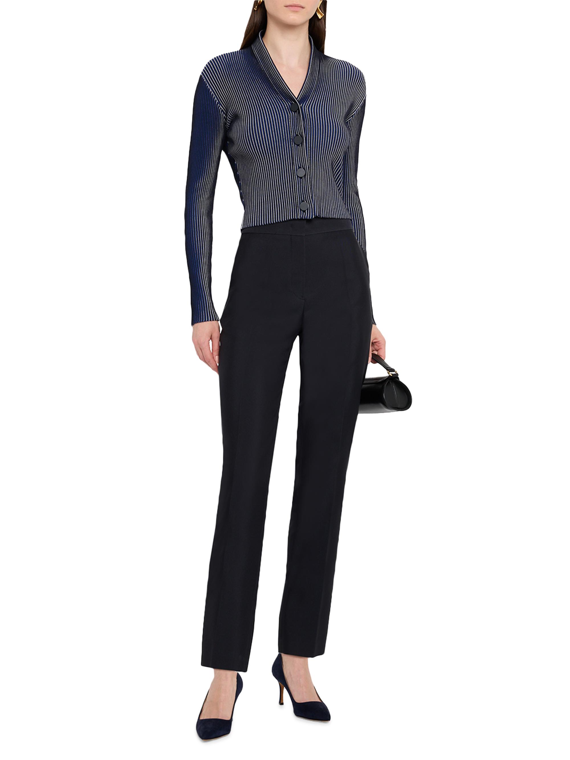 Emporio Armani Striped Ribbed V-Neck Cardigan | Saks Fifth Avenue