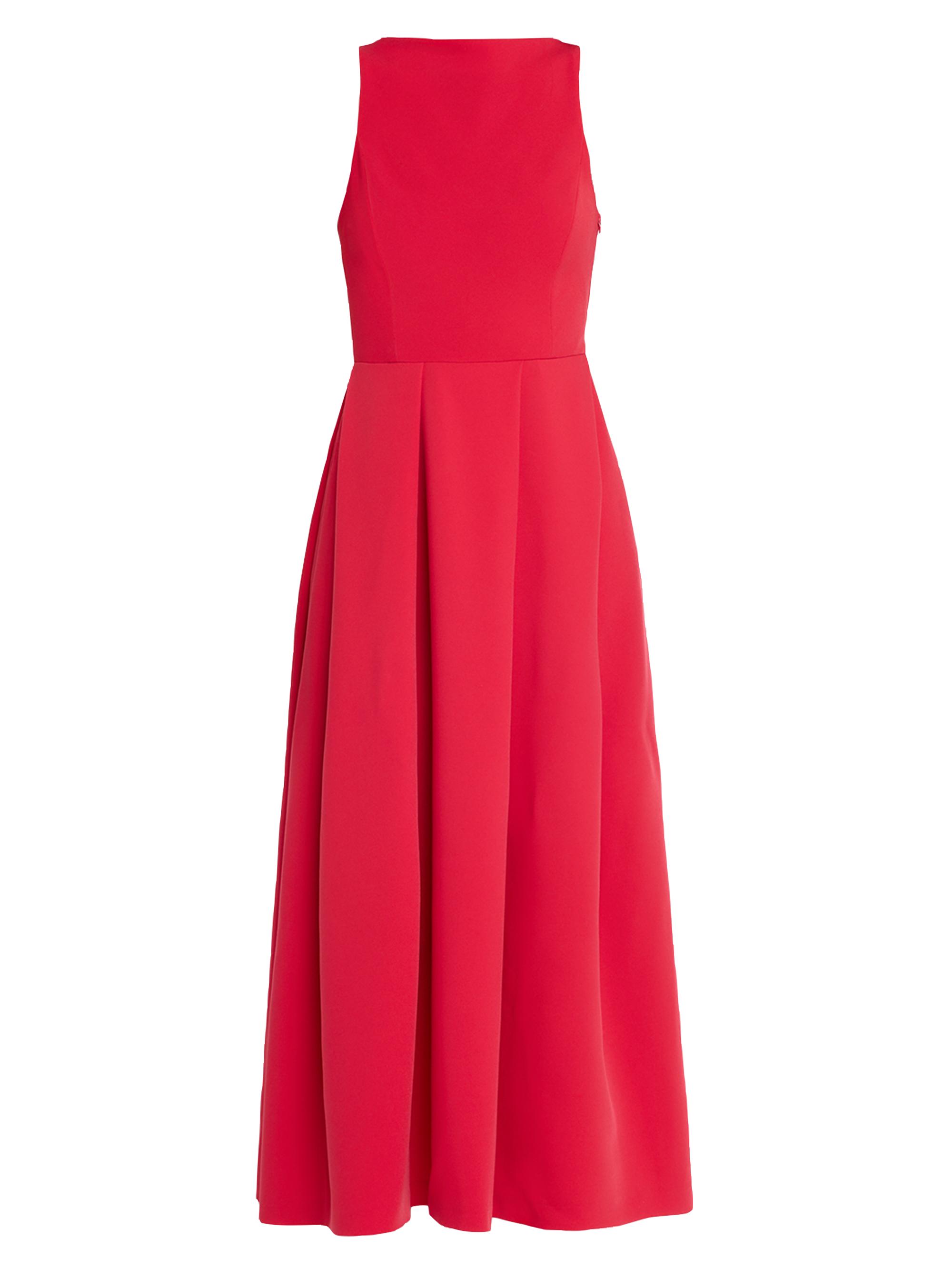 Emporio Armani Women's Pleated Techno Cady Midi-Dress - Red