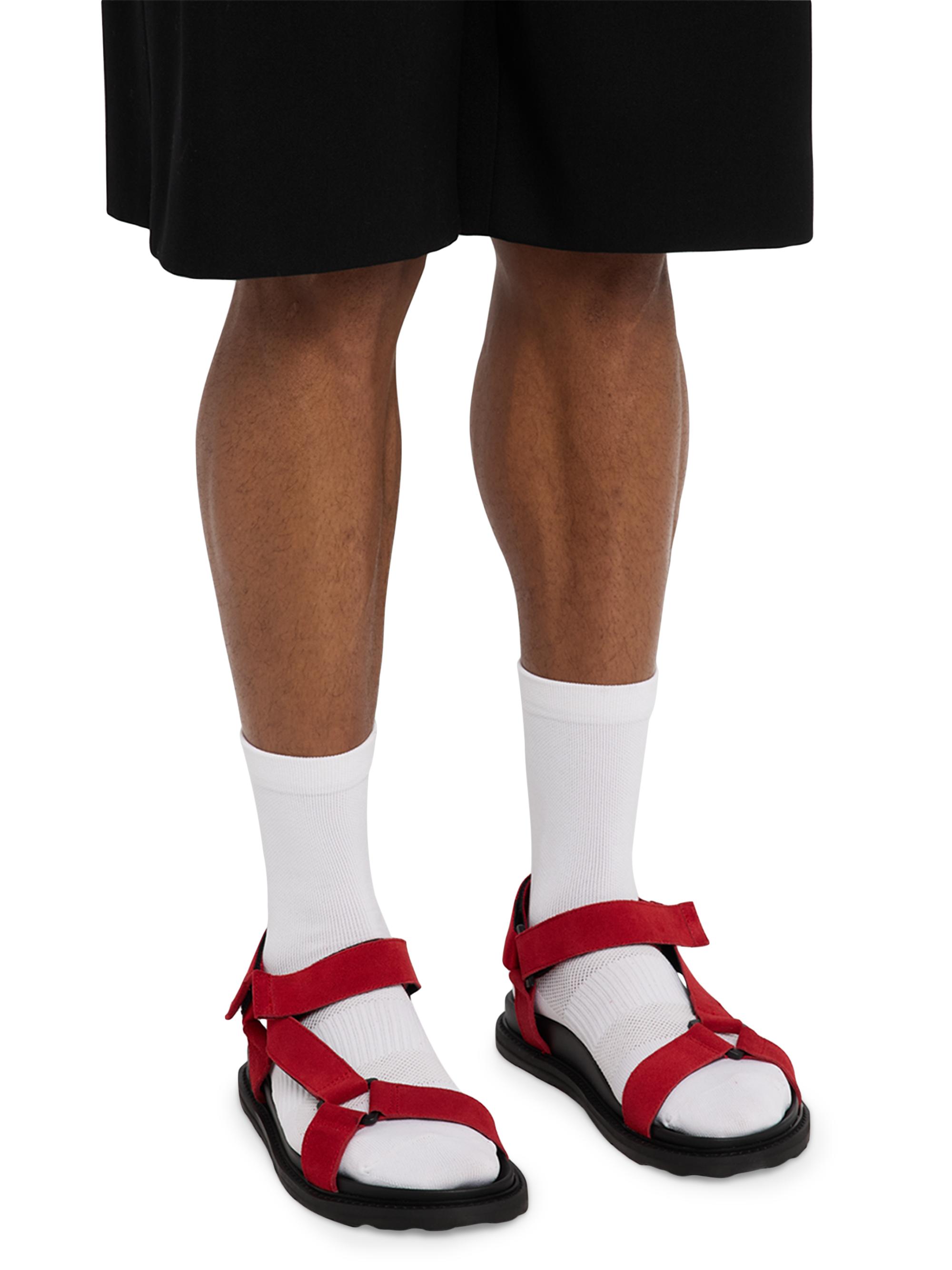 Moschino Leather & Suede Logo Strap Sandals | Saks Fifth Avenue