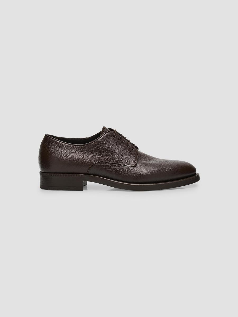 Giorgio Armani Grain Leather Rubber-Sole Derby Shoes | Saks Fifth