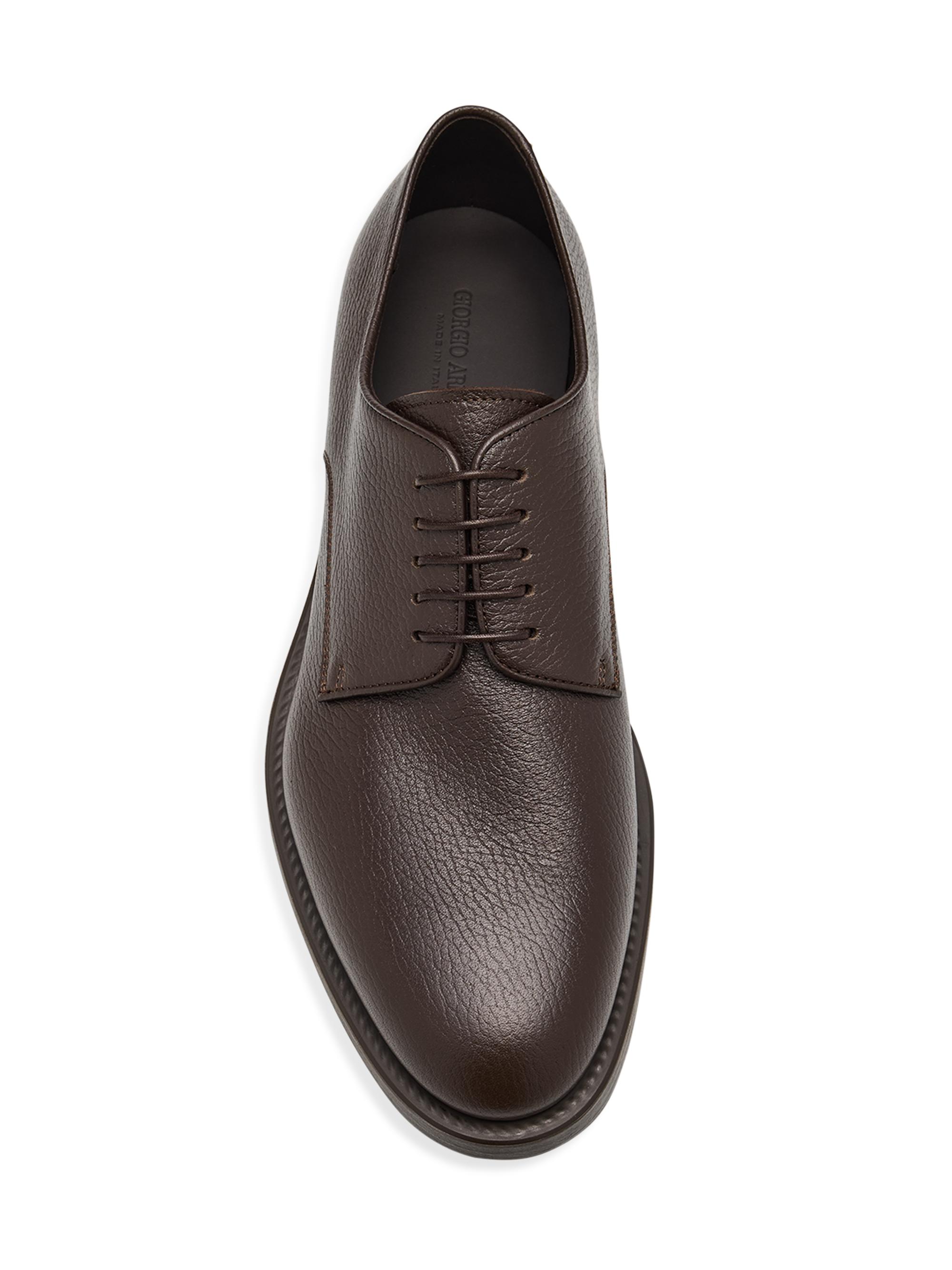 GIORGIO ARMANI バーガンディ ドレスシューズ 42ハーフ Giorgio Armani Grain Leather Rubber-Sole Derby Shoes | Saks Fifth