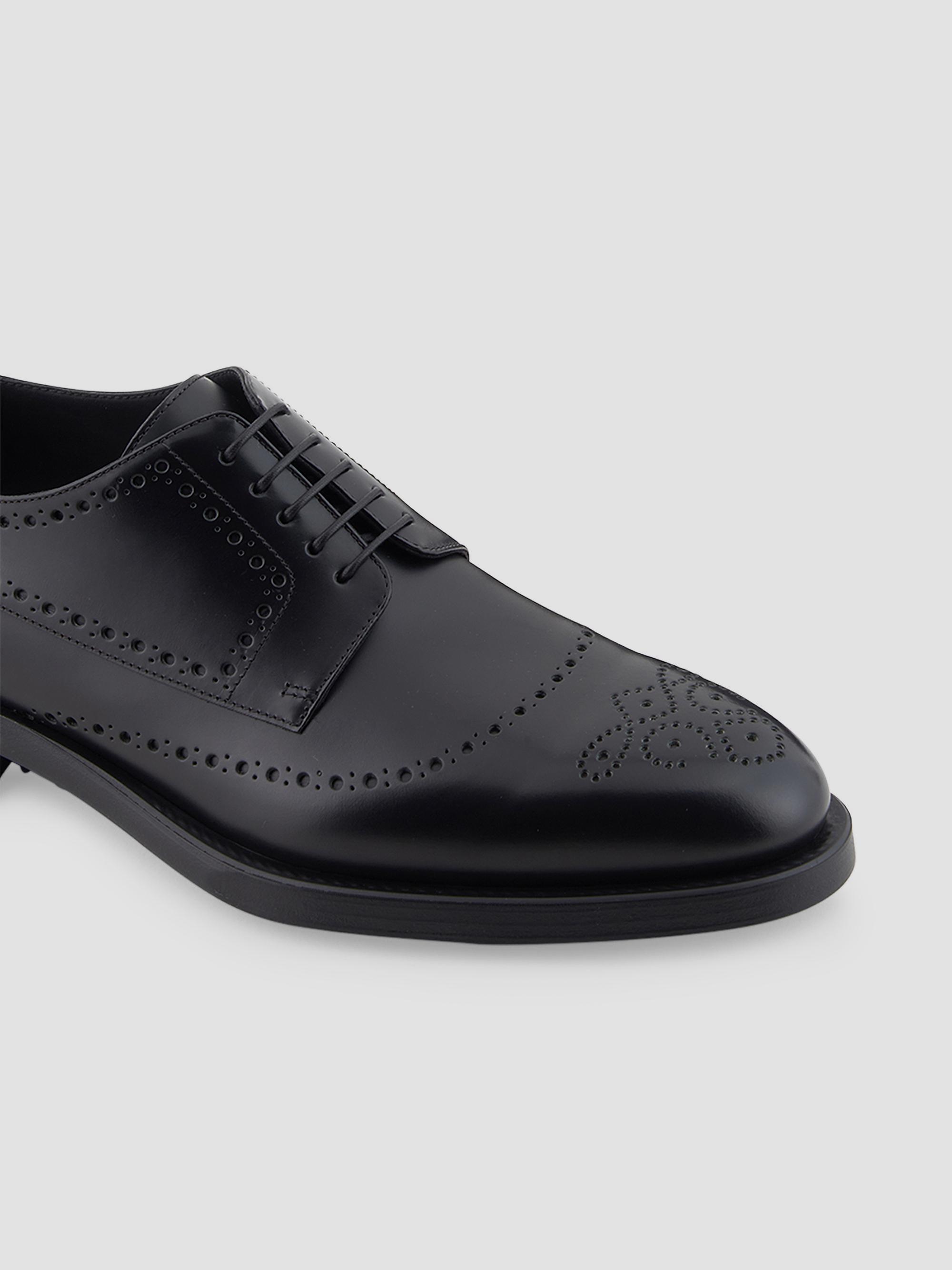 Giorgio Armani Leather Brogue Derby Shoes | Saks Fifth Avenue