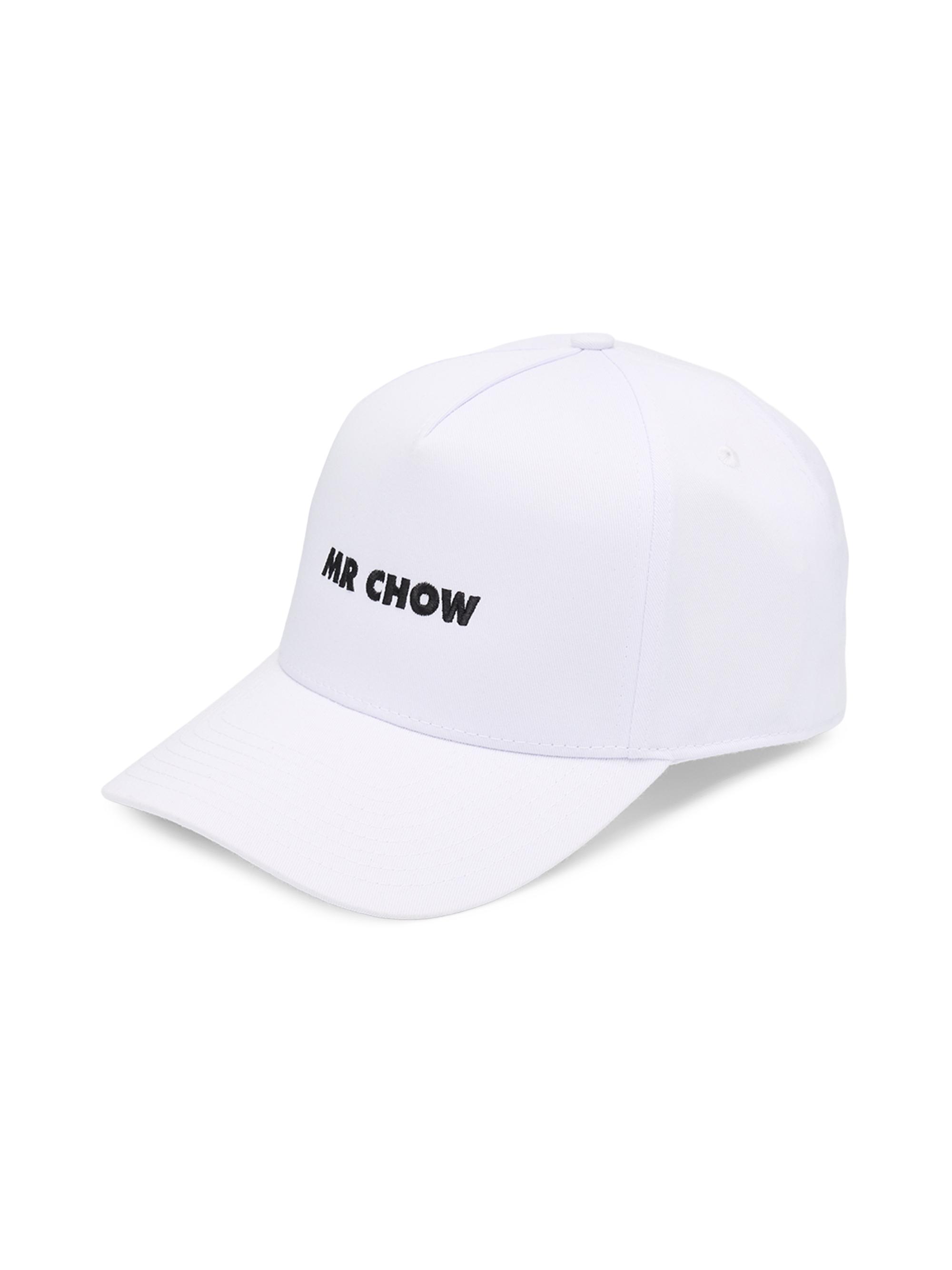 Mr Chow Men's Embroidered Baseball Hat - White