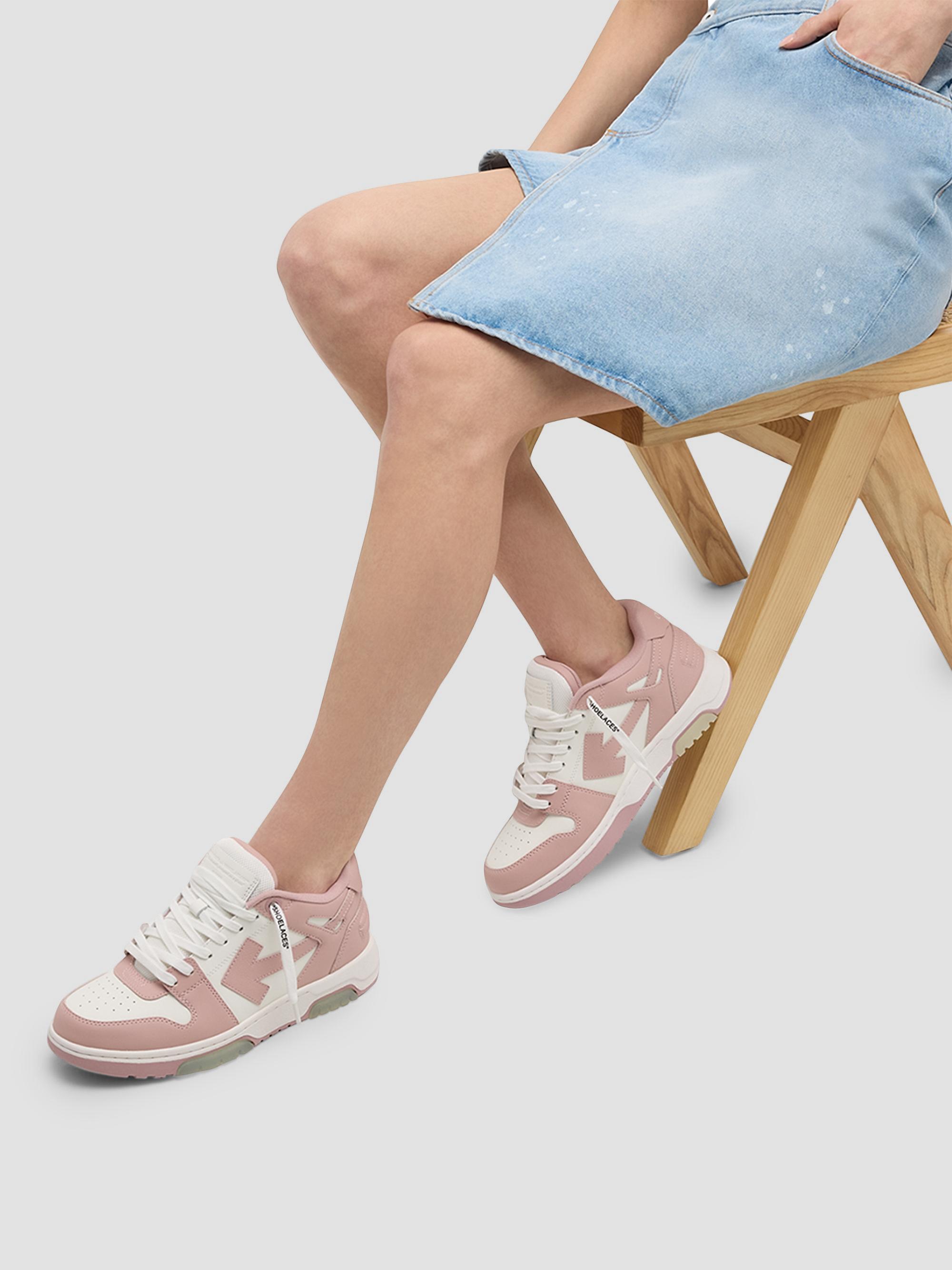 Off-White Women's Out Of Office Leather Sneakers - White Pink | Thumbnail 6