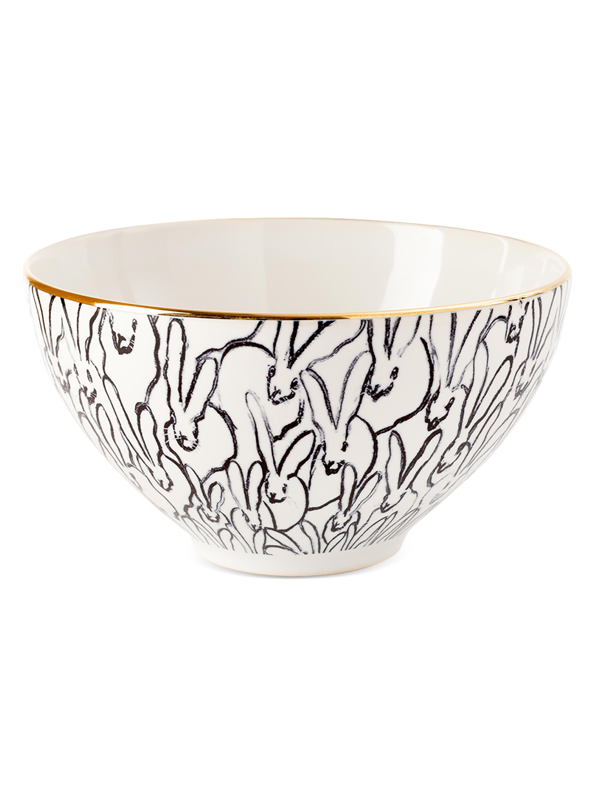Hunt Slonem Rabbit Run Ceramic Cereal Bowl - White