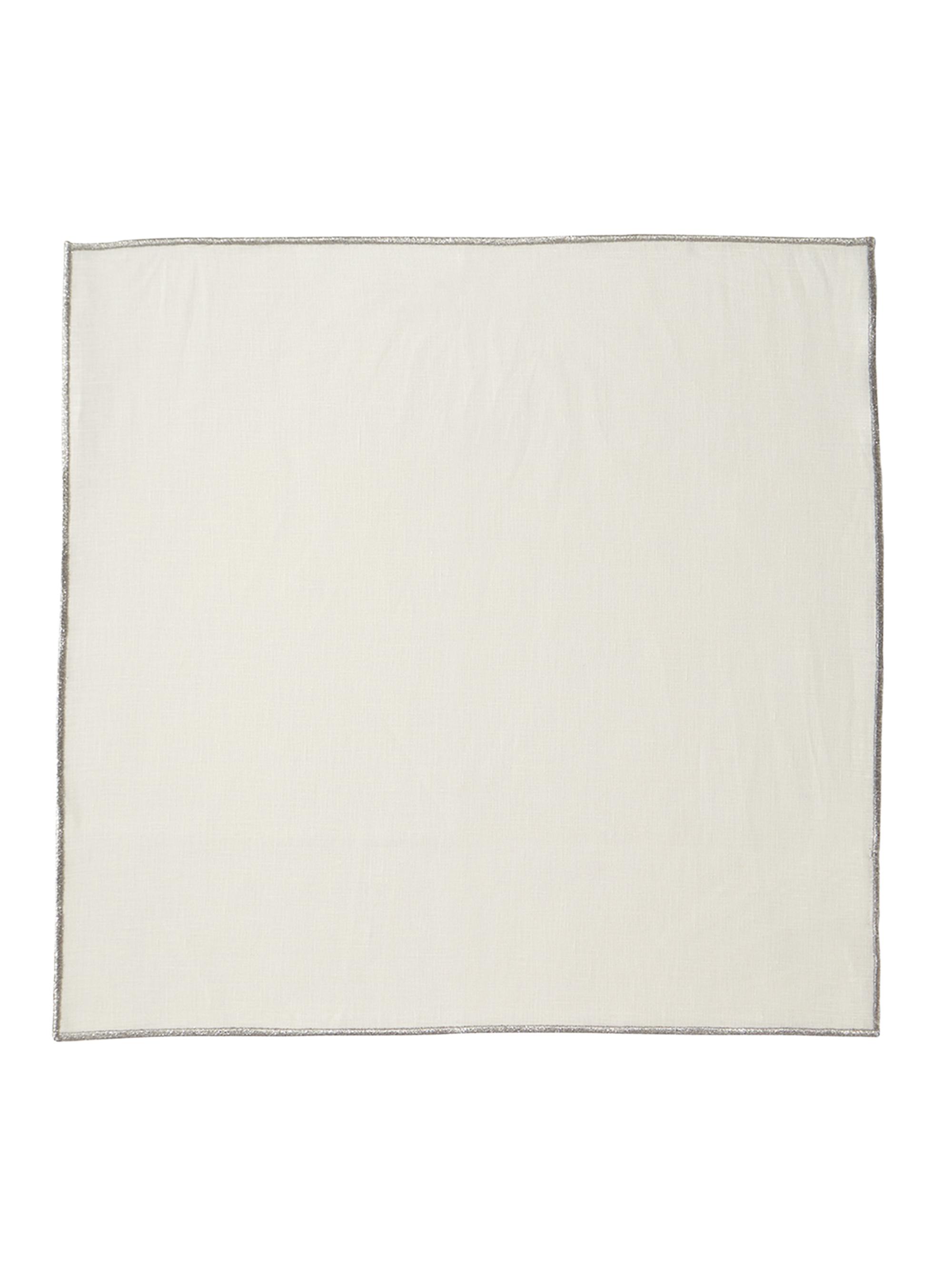 Mode Living Bel Air 4-Piece Embroidered Napkin Set - Silver