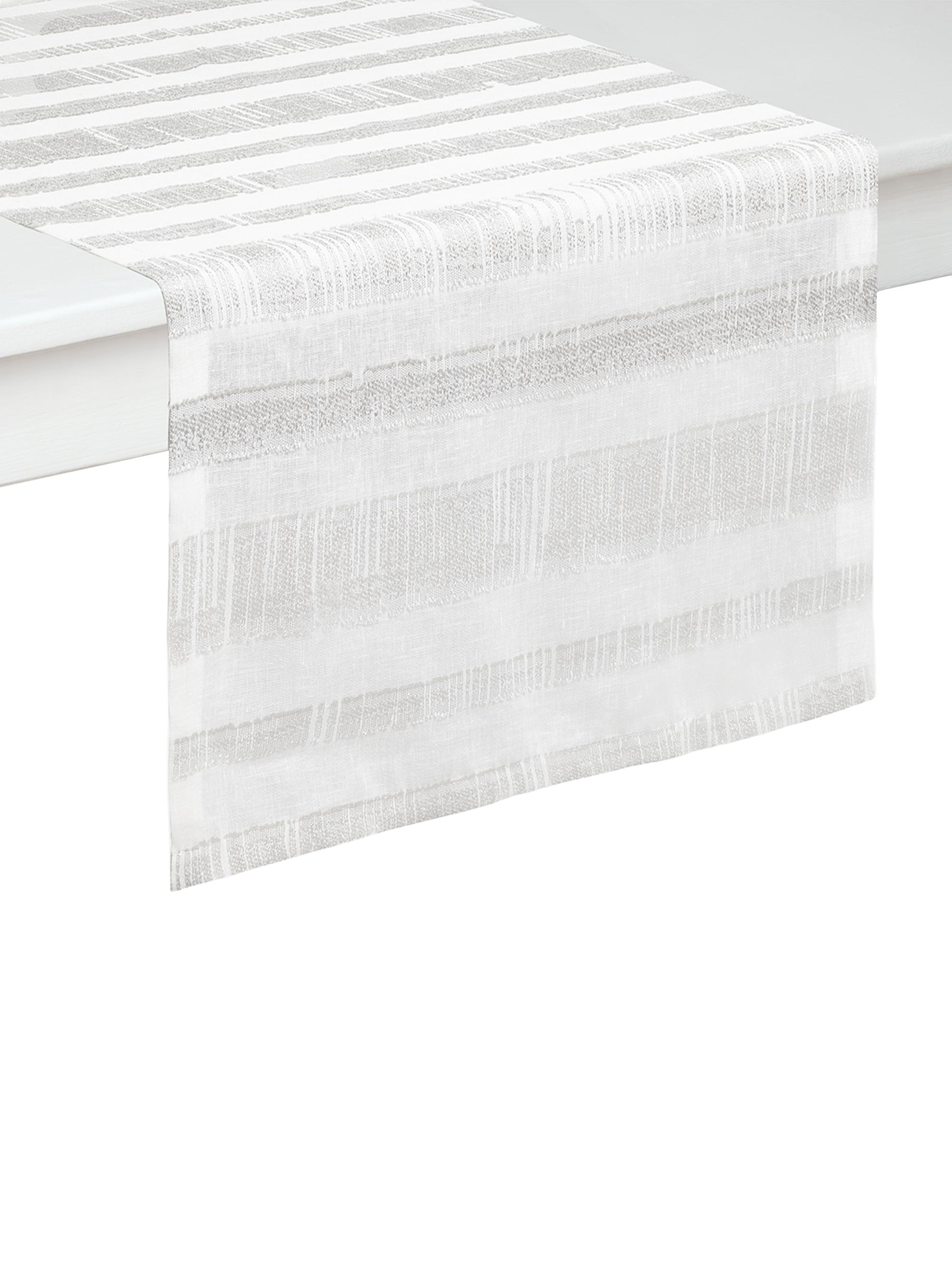 Mode Living Seville Silver Foil Table Runner - White Silver 16 x 90
