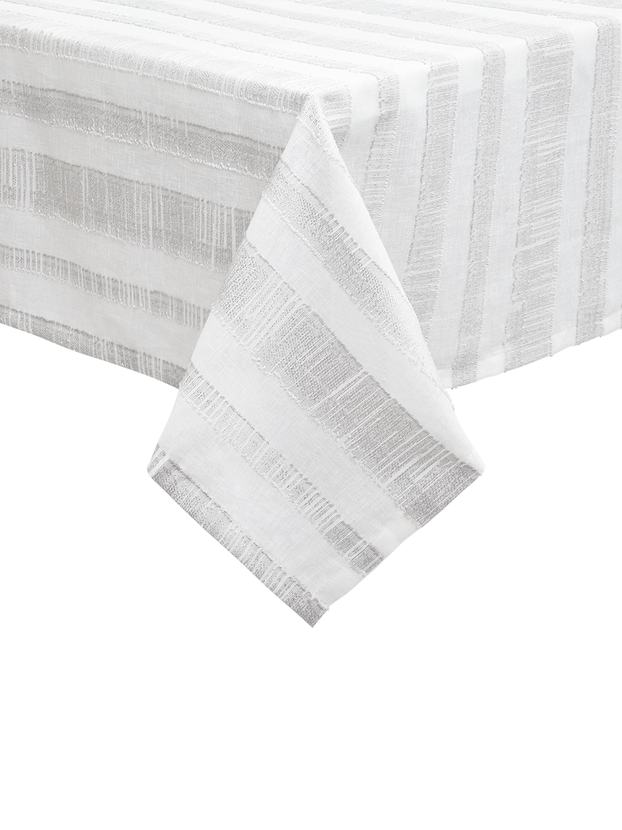 Mode Living Seville Silver Foil Tablecloth - White Silver 90 Round