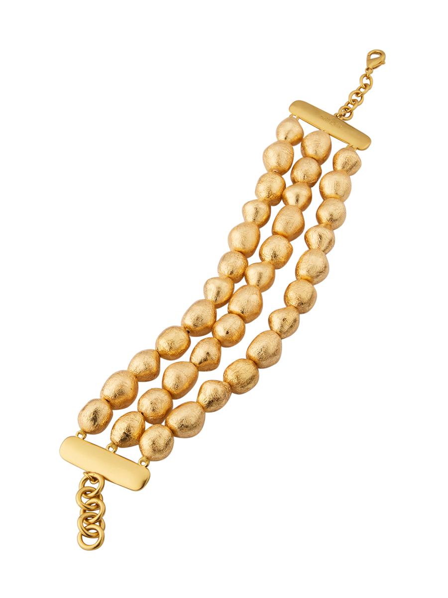 Cult Gaia Nora Wood & Goldtone Beaded Anklet | Saks Fifth Avenue