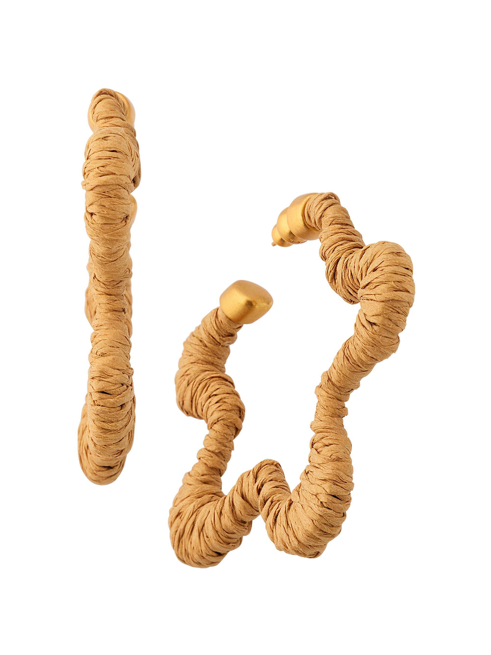 Cult Gaia Women's Emiko Raffia & Goldtone Wavy Hoops - Gold