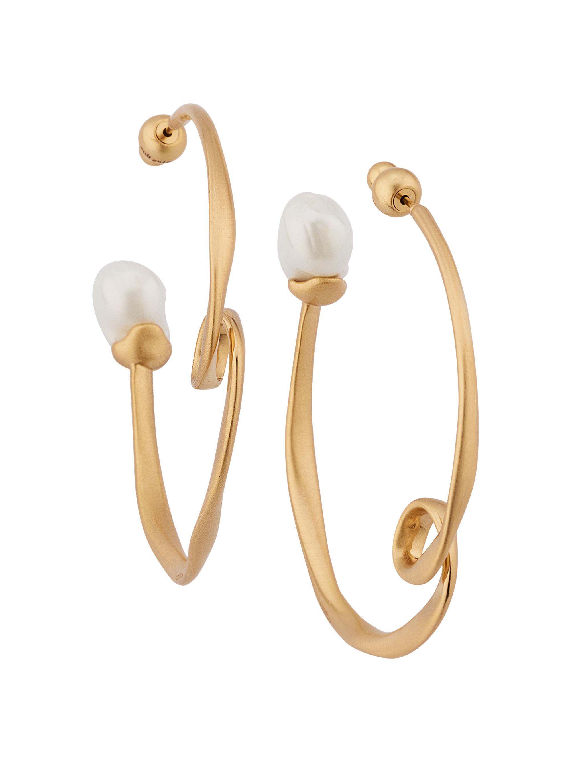 Cult Gaia Women's Rena Imitation Pearl & Goldtone Hoops - Gold
