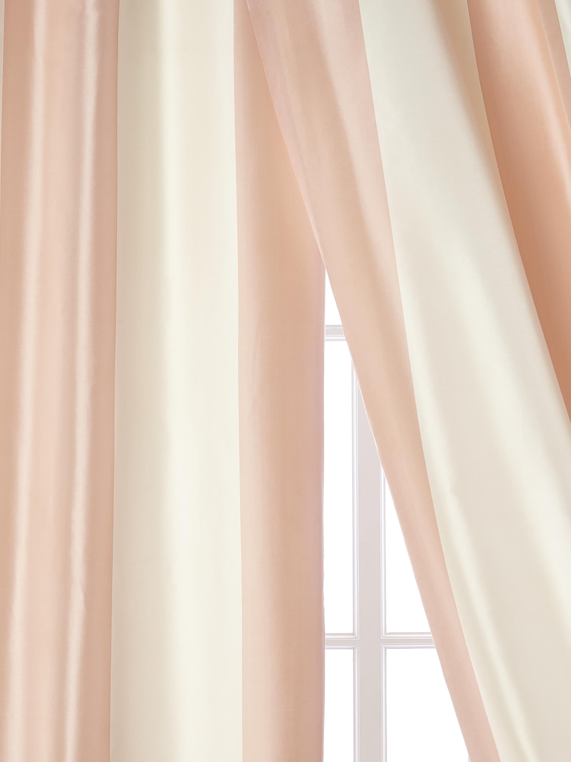 Home Silks Hampton Two-Tone Striped Curtain Panel Set - Pink