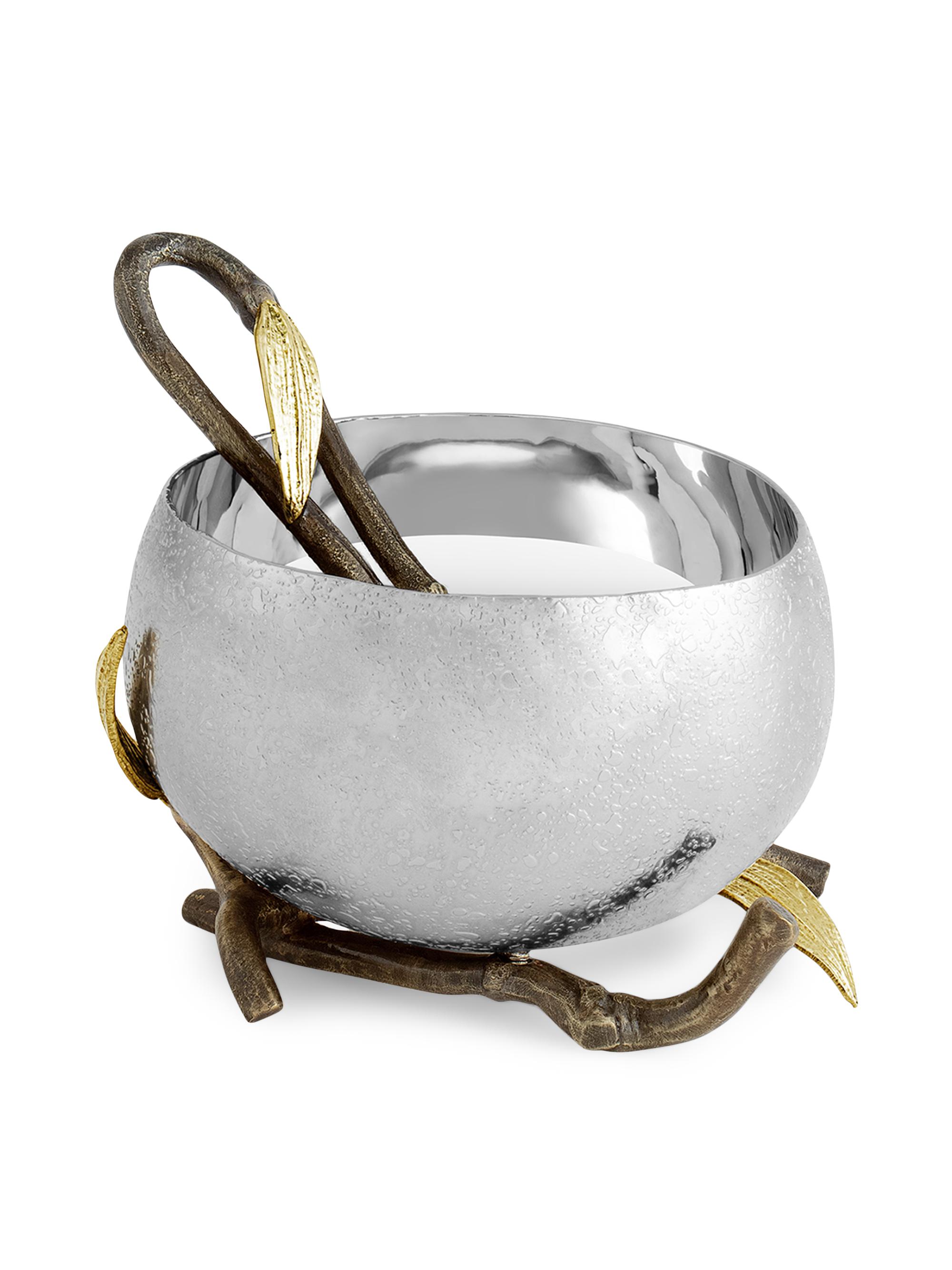 Michael Aram Zen Garden Nut Bowl & Spoon - Silver