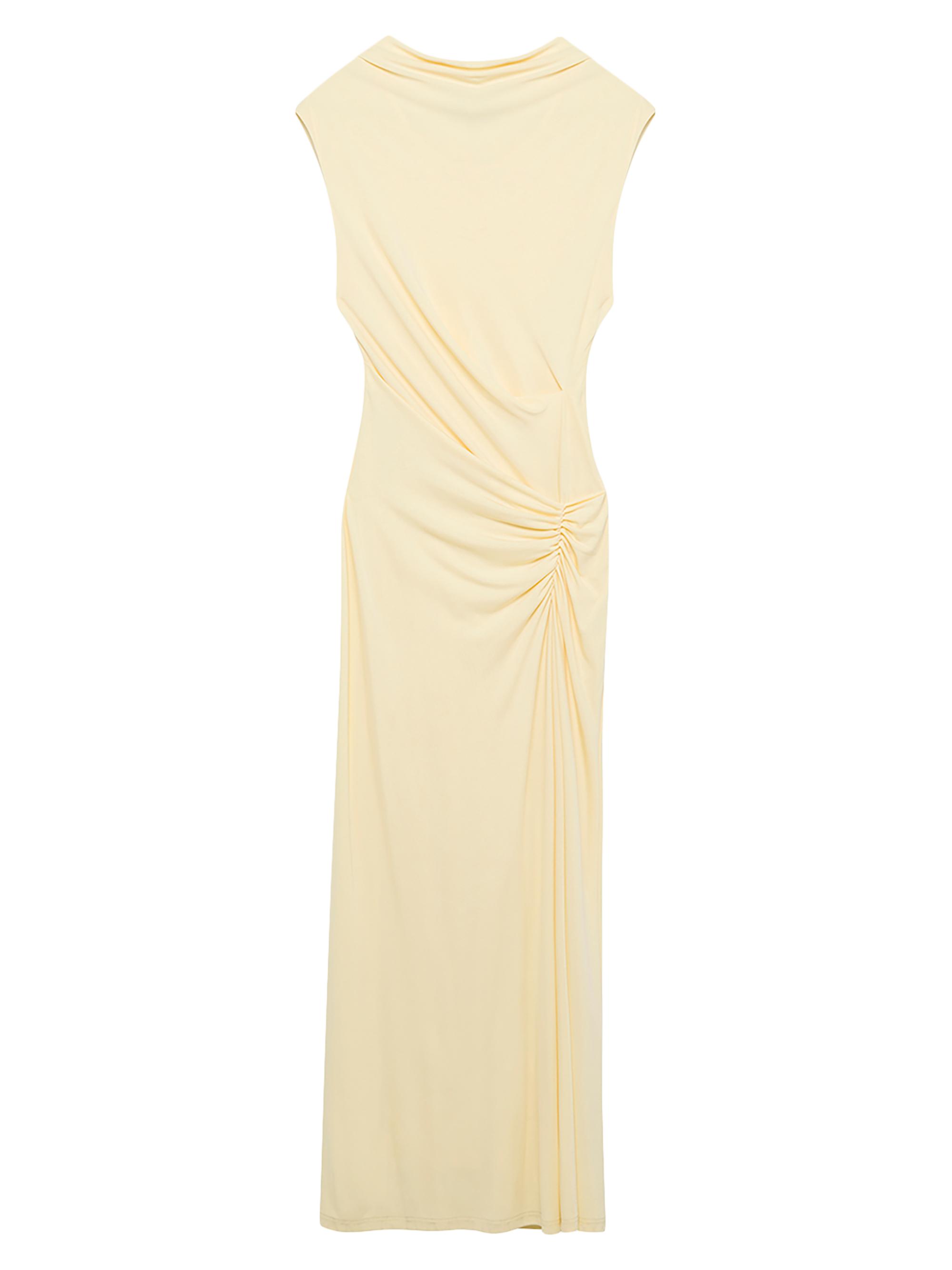 SIMKHAI Women's Acacia Ruched Midi-Dress - Light Yellow