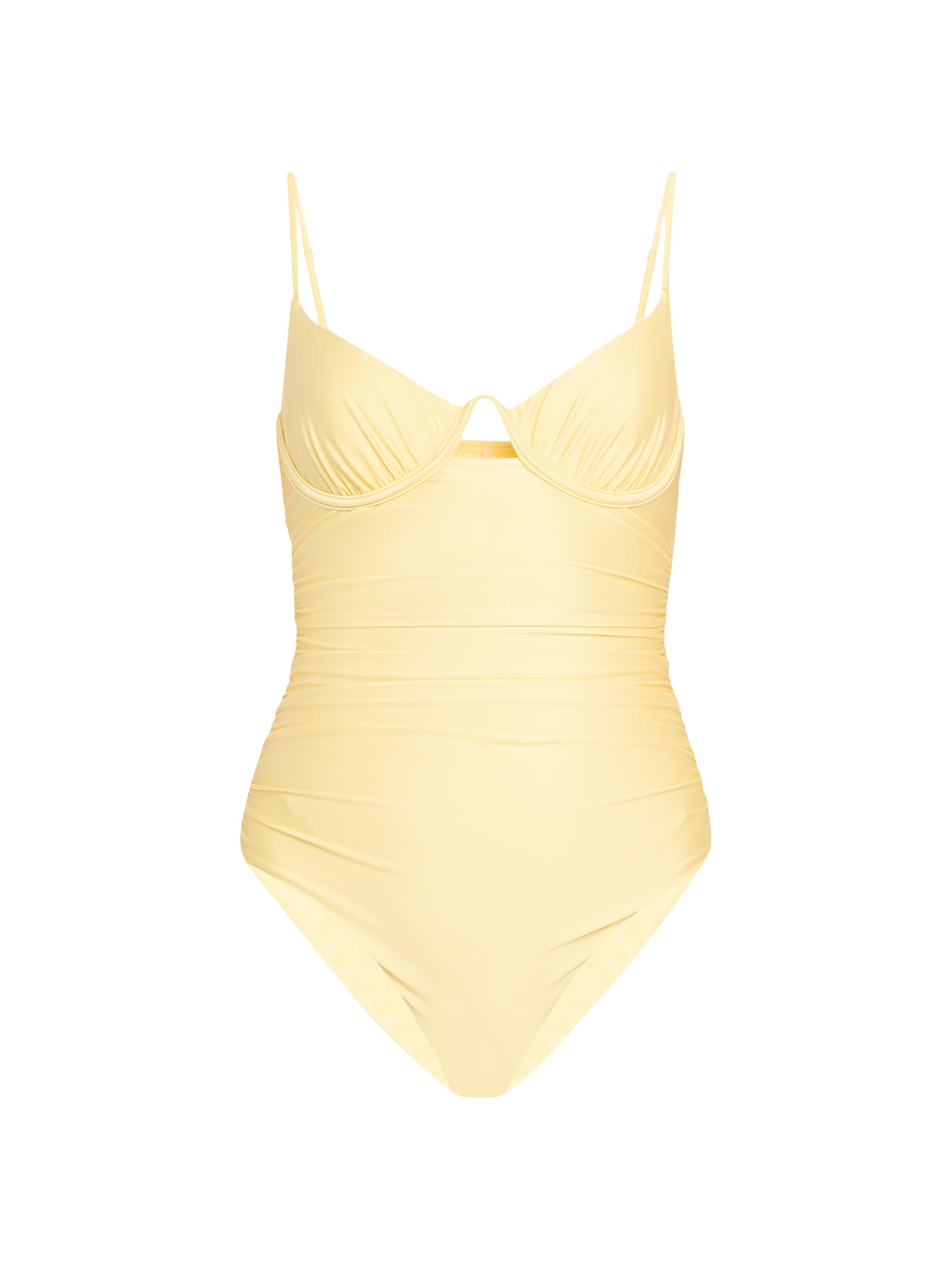 SIMKHAI Women's Laine Ruched Underwire One-Piece - Light Yellow