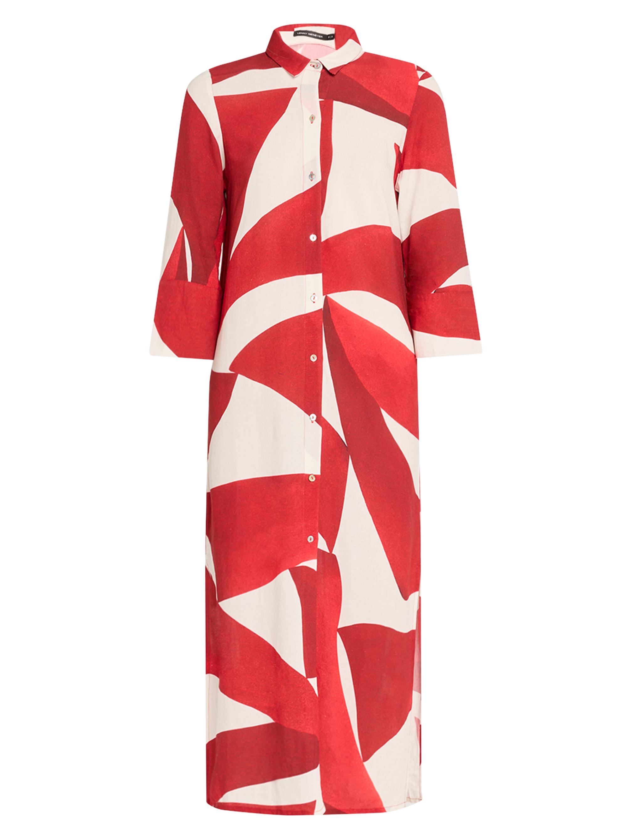 Lenny Niemeyer Swim Women's Geometric Side-Slit Midi-Shirtdress - Red White